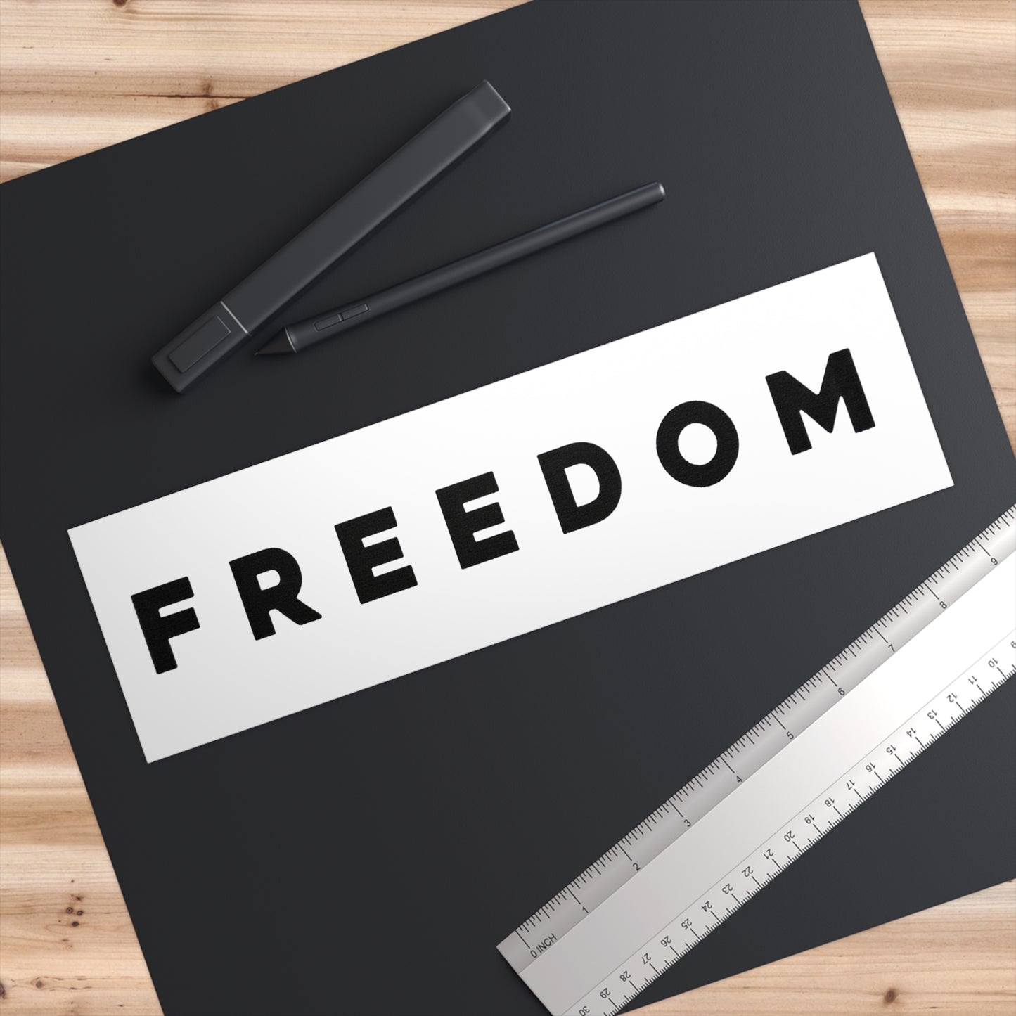 Freedom Bumper Sticker — Bold Black Text Car Decal