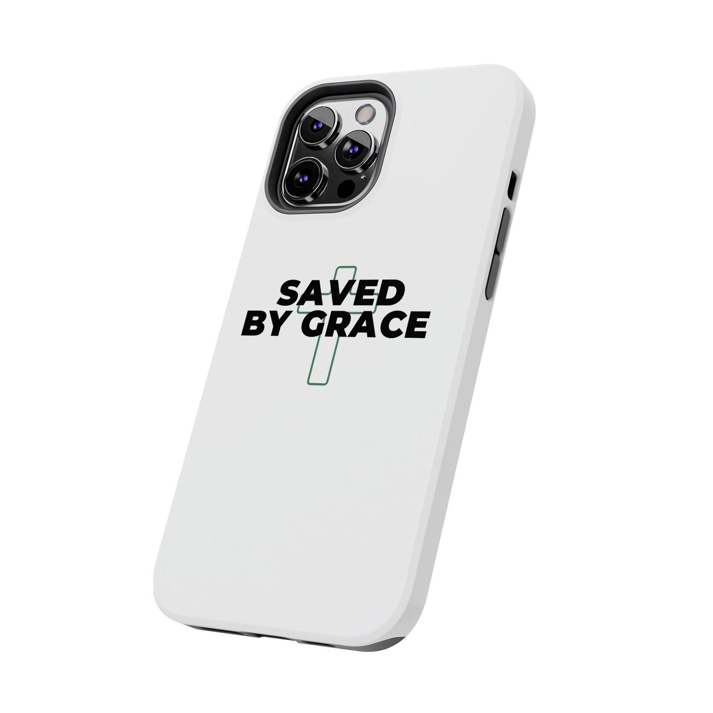Saved By Grace Tough Phone Case — Christian Cross Protective Phone Cover