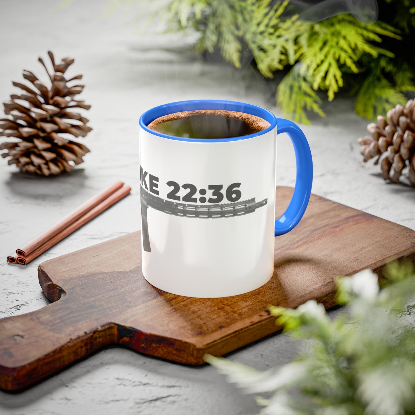 Luke 22:36 Rifle Mug – Christian Scripture Coffee Cup (11oz/15oz)