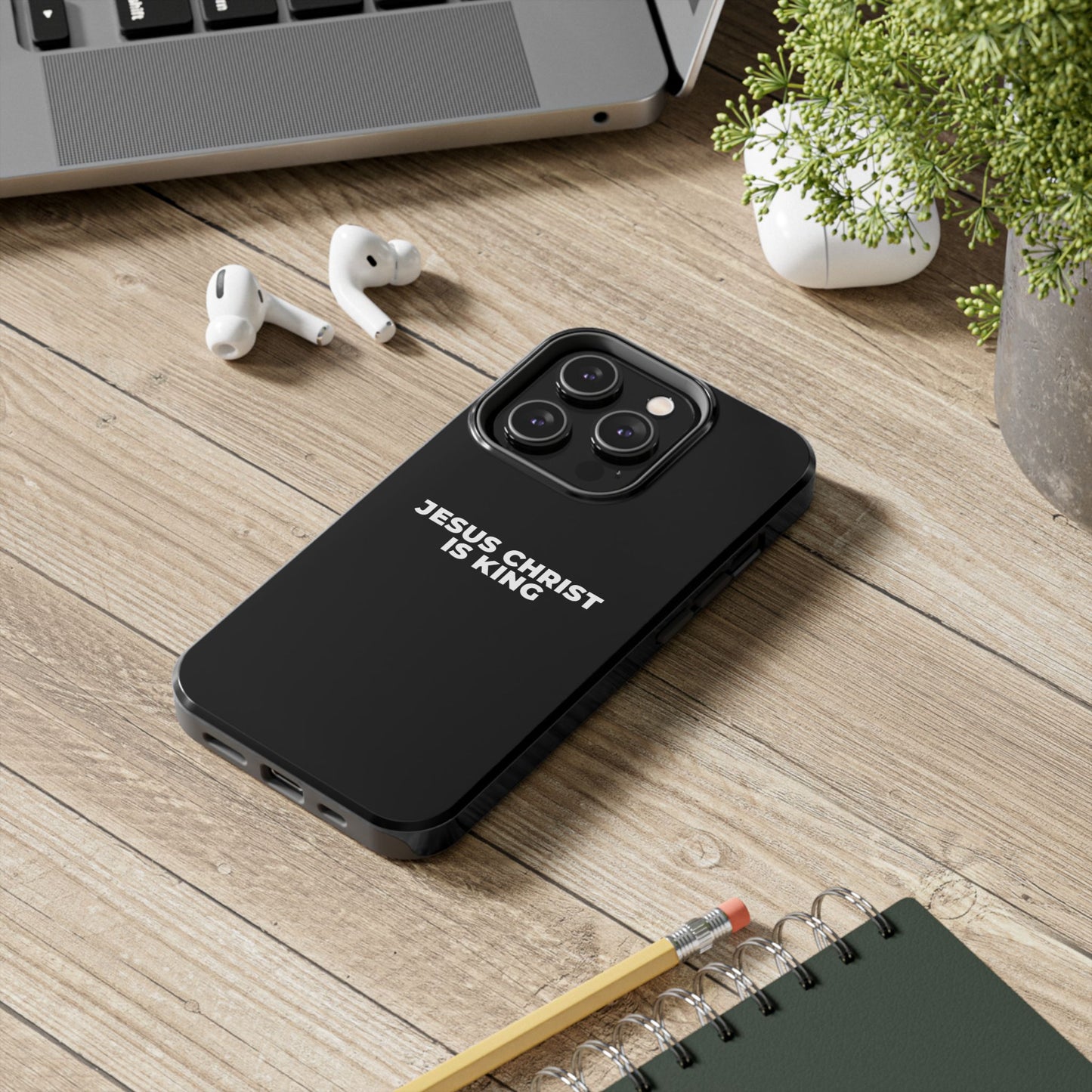 Jesus Christ Is King Tough Phone Case — Black Faith Protective Case