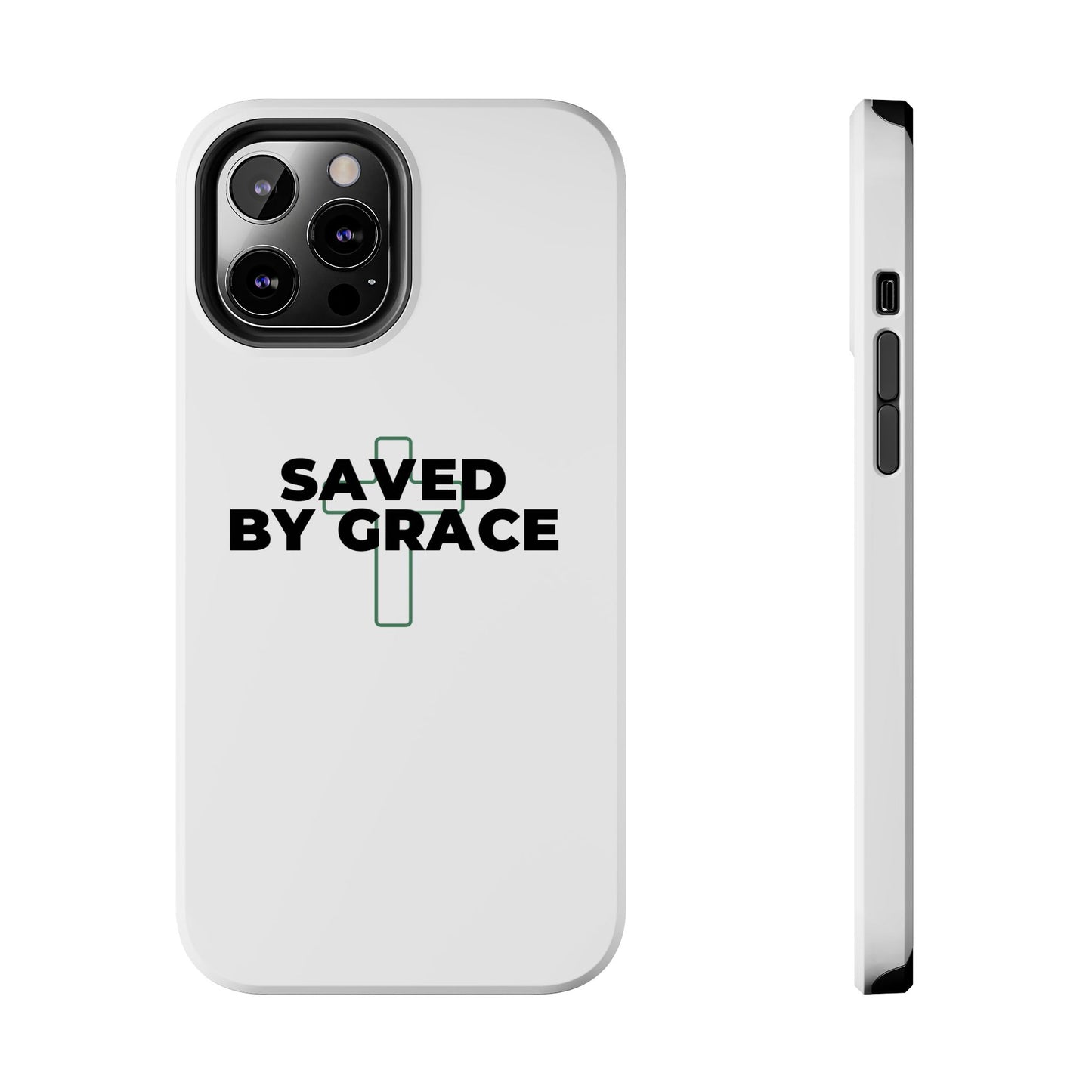 Saved By Grace Tough Phone Case — Christian Cross Protective Phone Cover