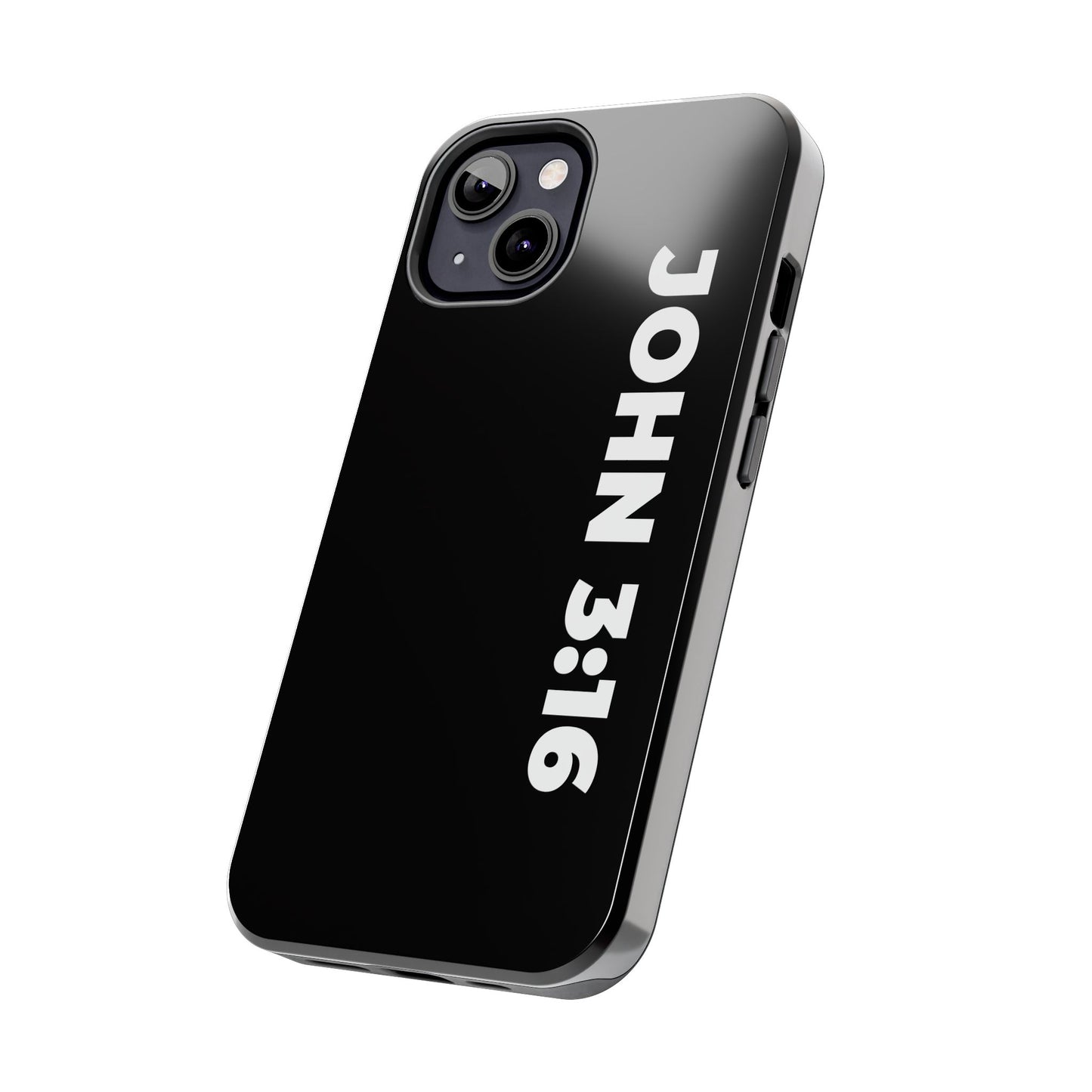 John 3:16 Tough Phone Case — Black Christian Scripture Phone Cover