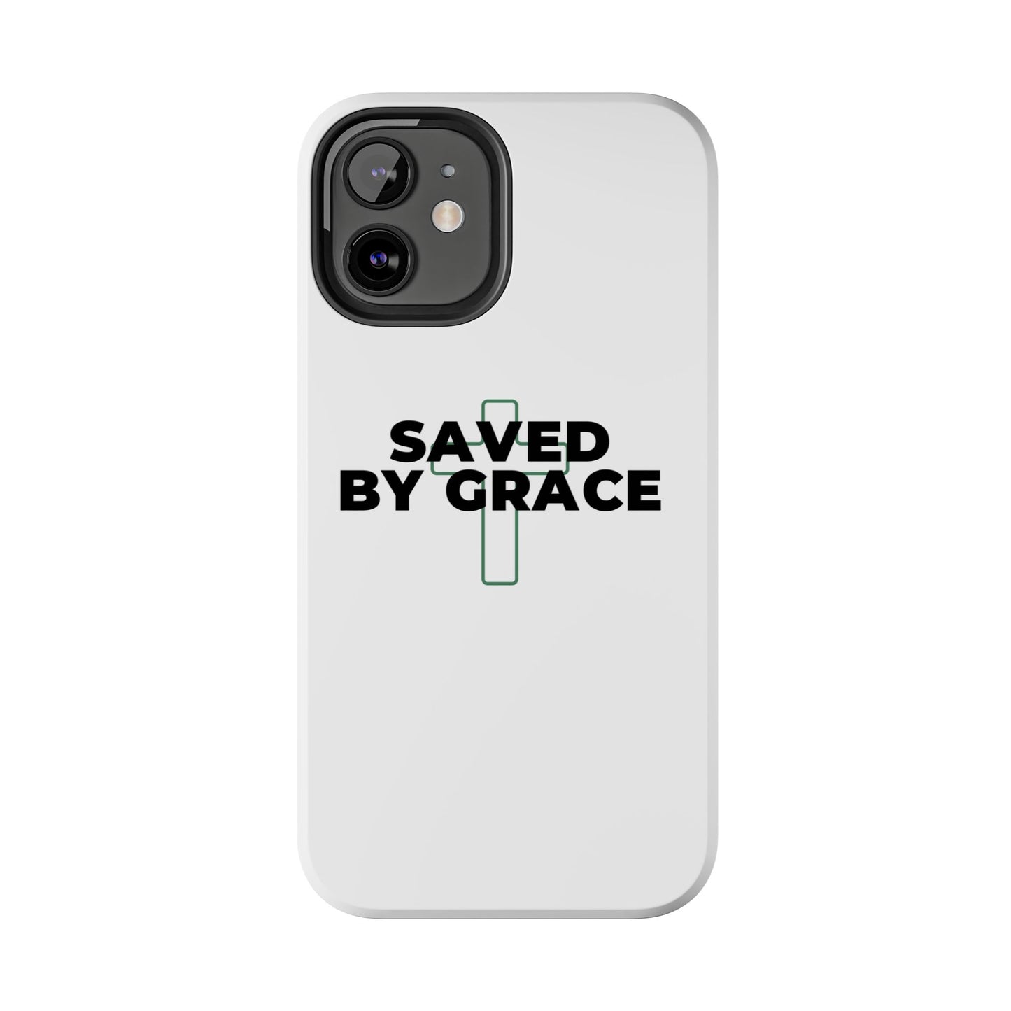 Saved By Grace Tough Phone Case — Christian Cross Protective Phone Cover