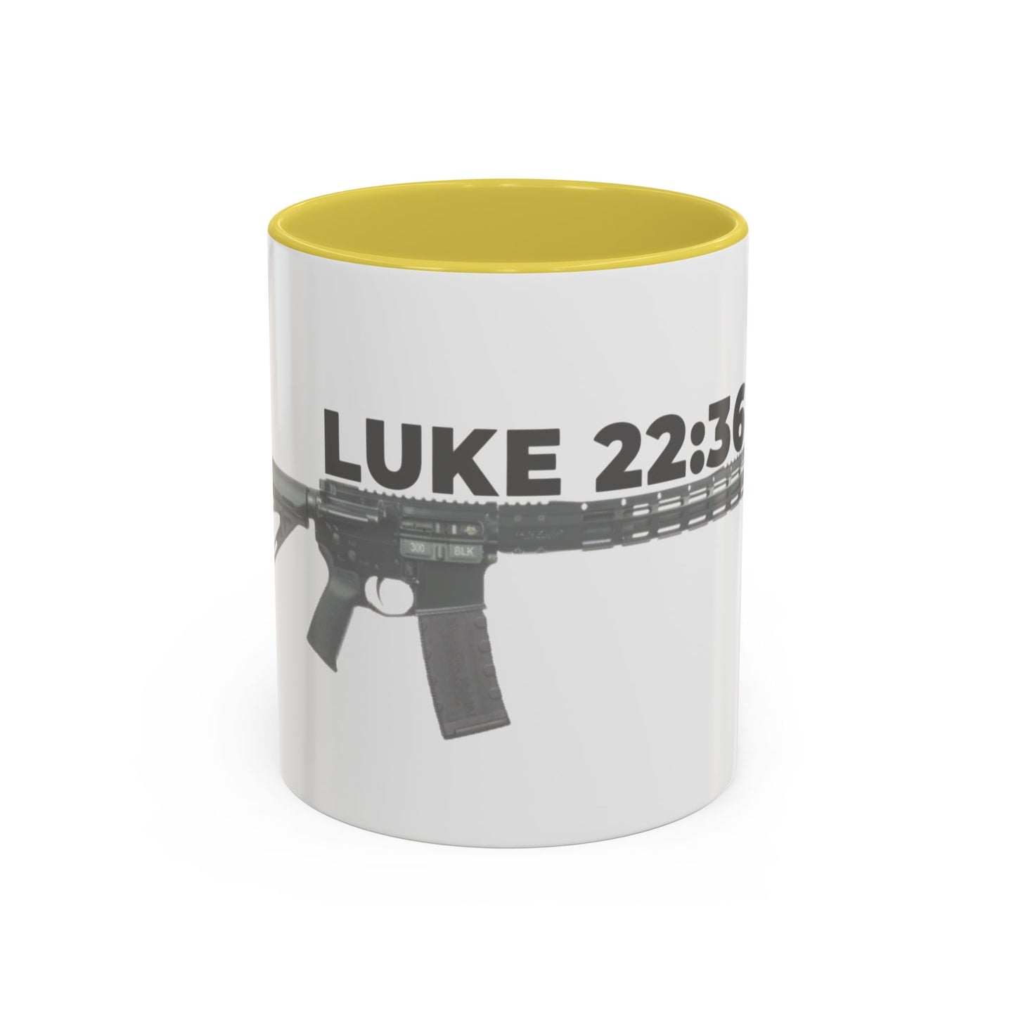 Luke 22:36 Rifle Mug – Christian Scripture Coffee Cup (11oz/15oz)