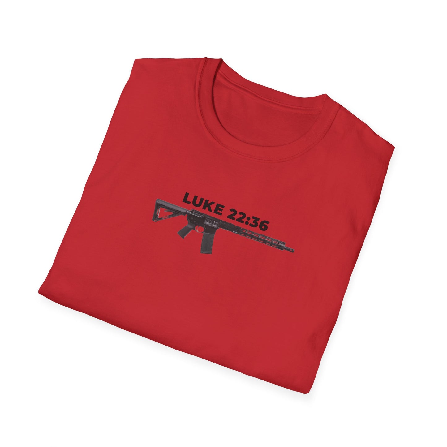Sell your cloak and buy a sword — "Luke 22:36" Rifle Graphic Christian Faith Tee