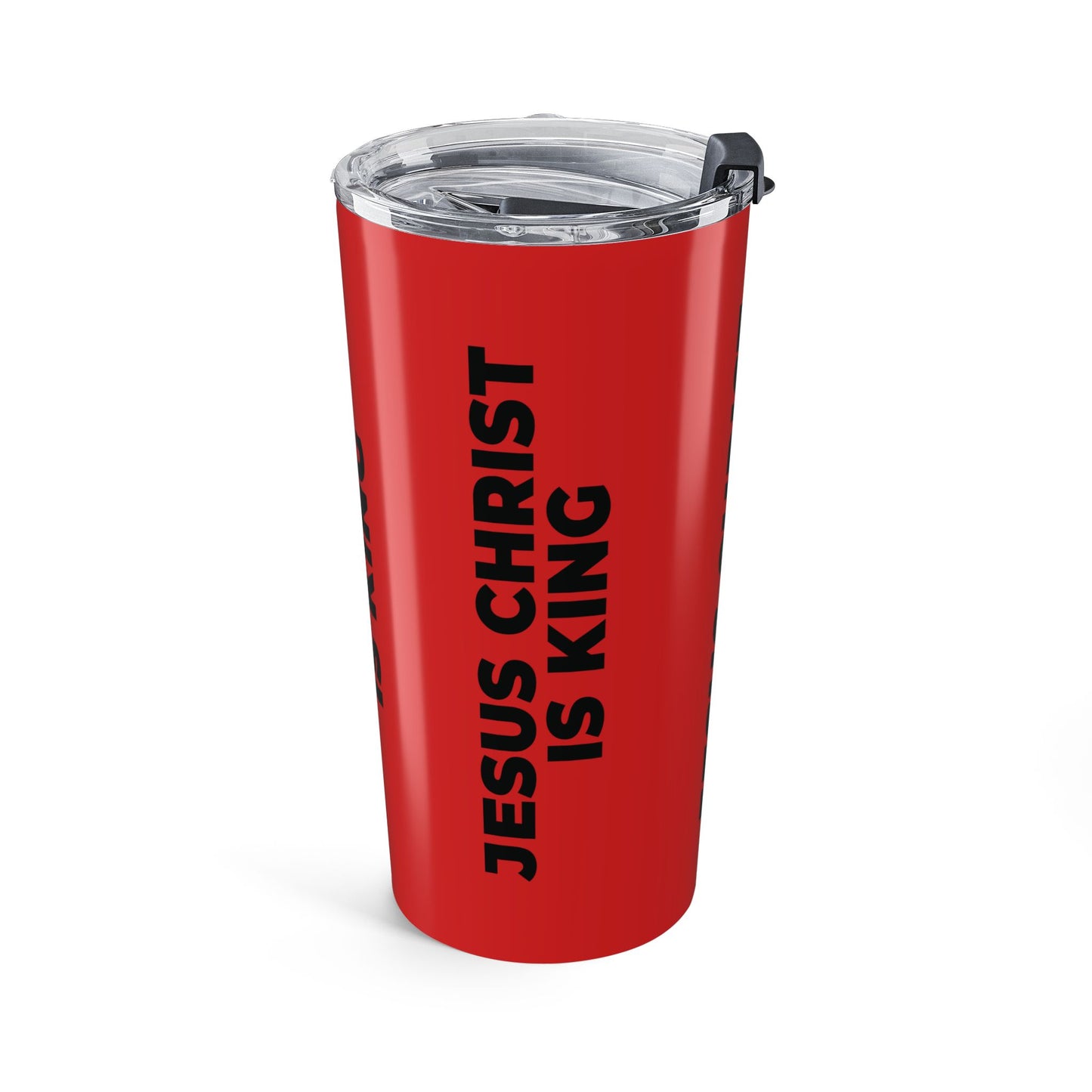 Tumbler — "Jesus Christ Is King" Red 20oz Insulated Travel Cup