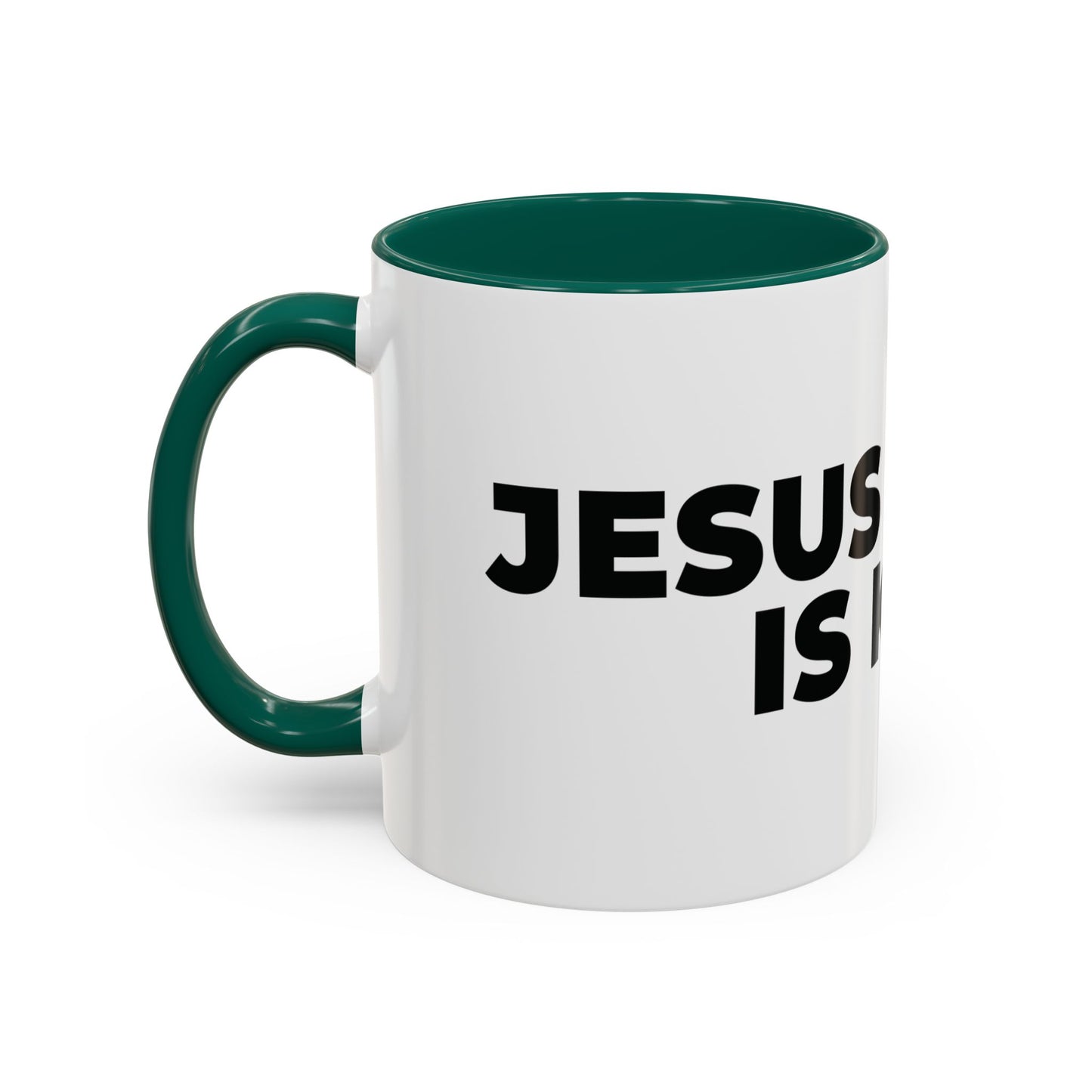 Jesus Christ Is King Coffee Mug — Black-Trim Ceramic 11oz & 15oz