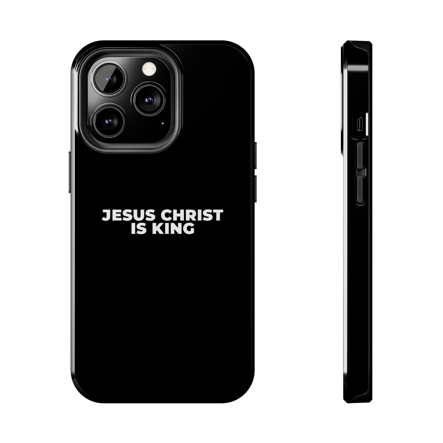 Jesus Christ Is King Tough Phone Case — Black Faith Protective Case