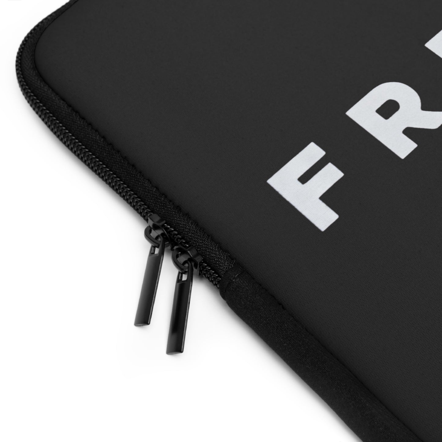 Freedom Laptop Sleeve — Minimal Black Protective Case with Bold 'FREEDOM' Text