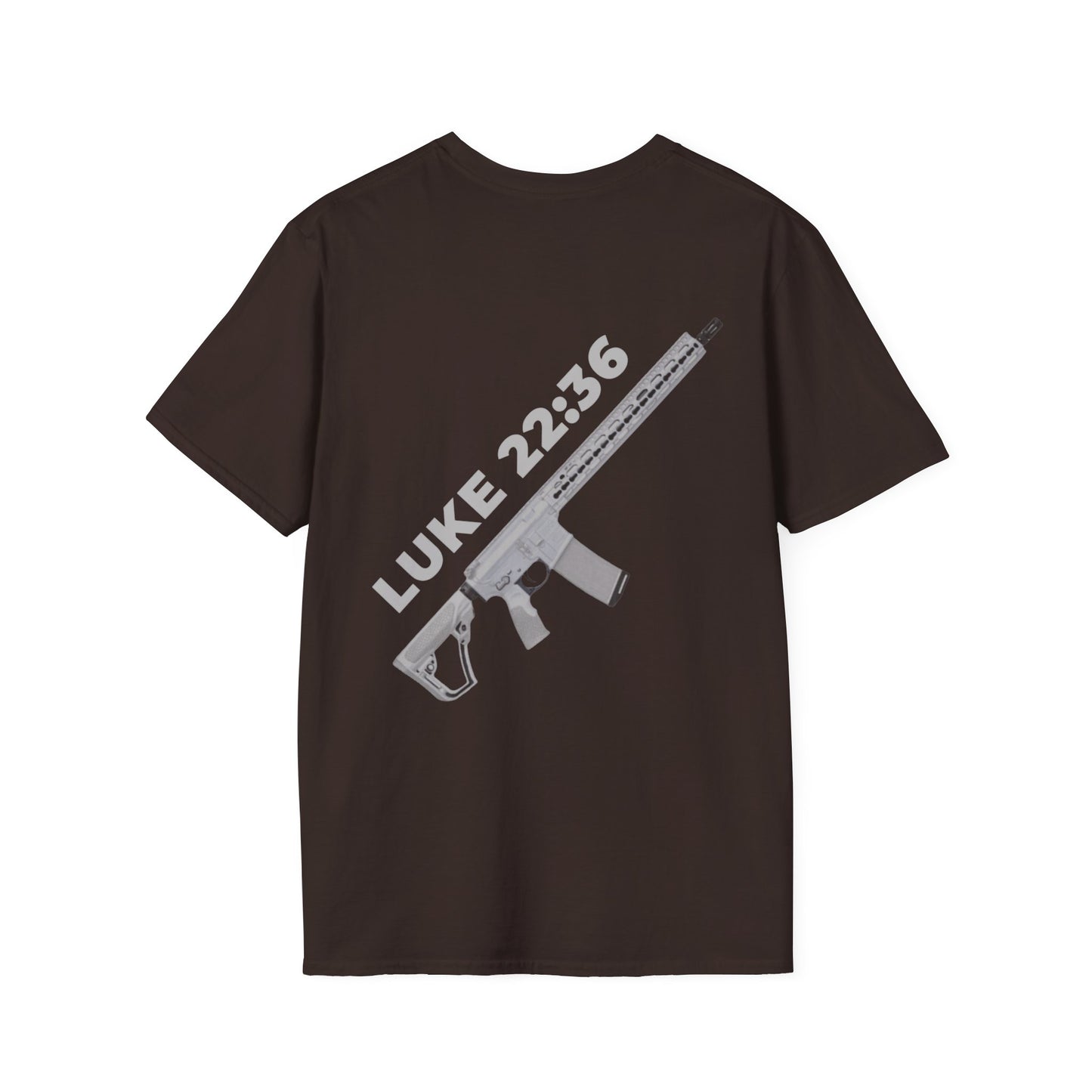 Sell your cloak and buy a sword — "Luke 22:36" Rifle Graphic Christian Faith Tee