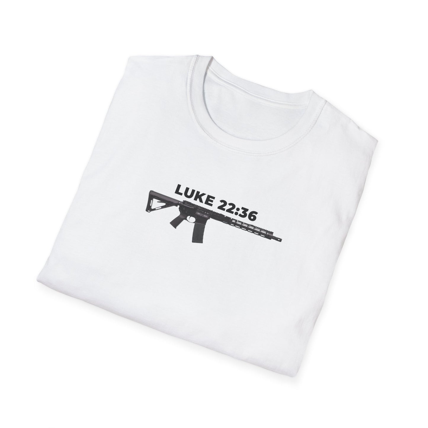 Sell your cloak and buy a sword — "Luke 22:36" Rifle Graphic Christian Faith Tee