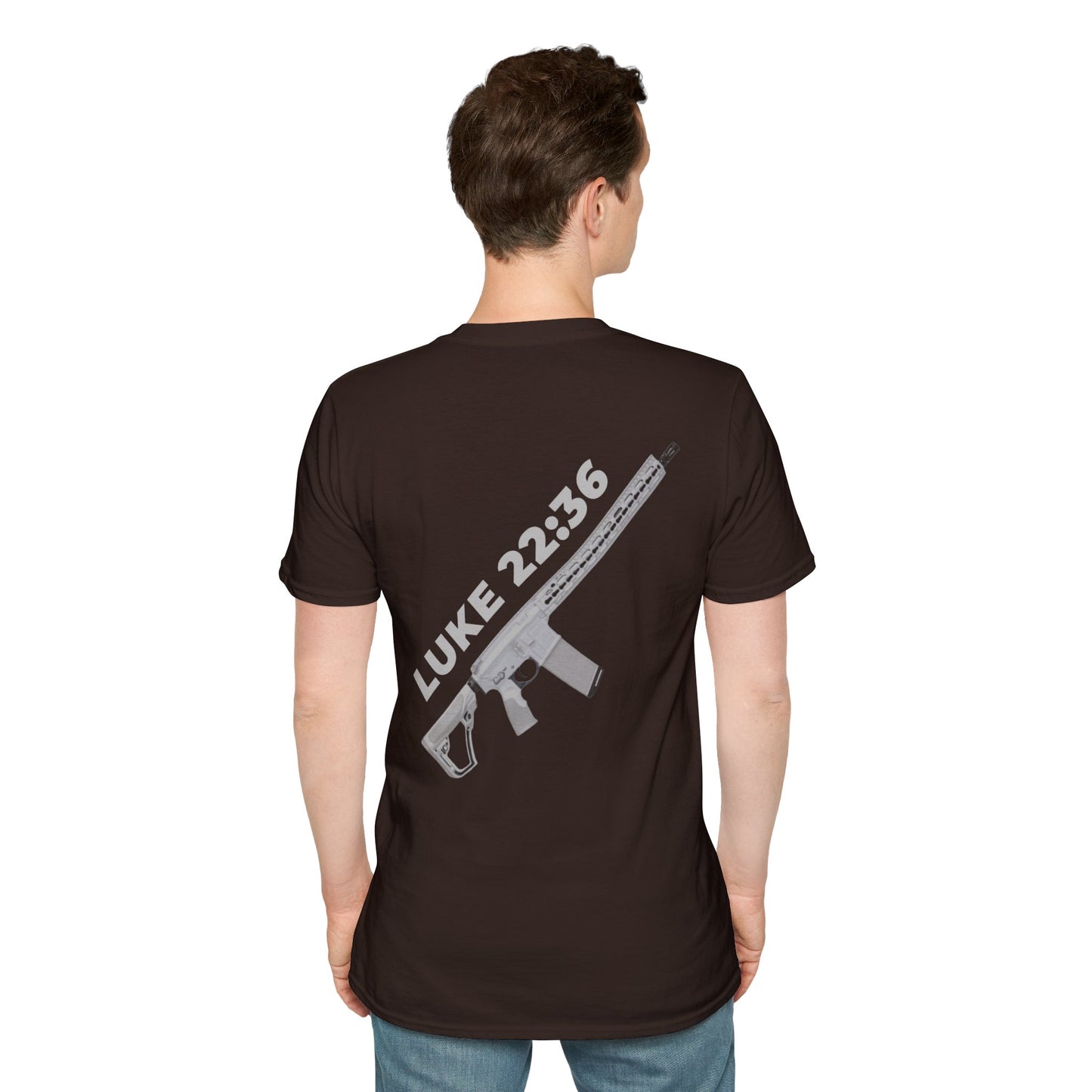 Sell your cloak and buy a sword — "Luke 22:36" Rifle Graphic Christian Faith Tee