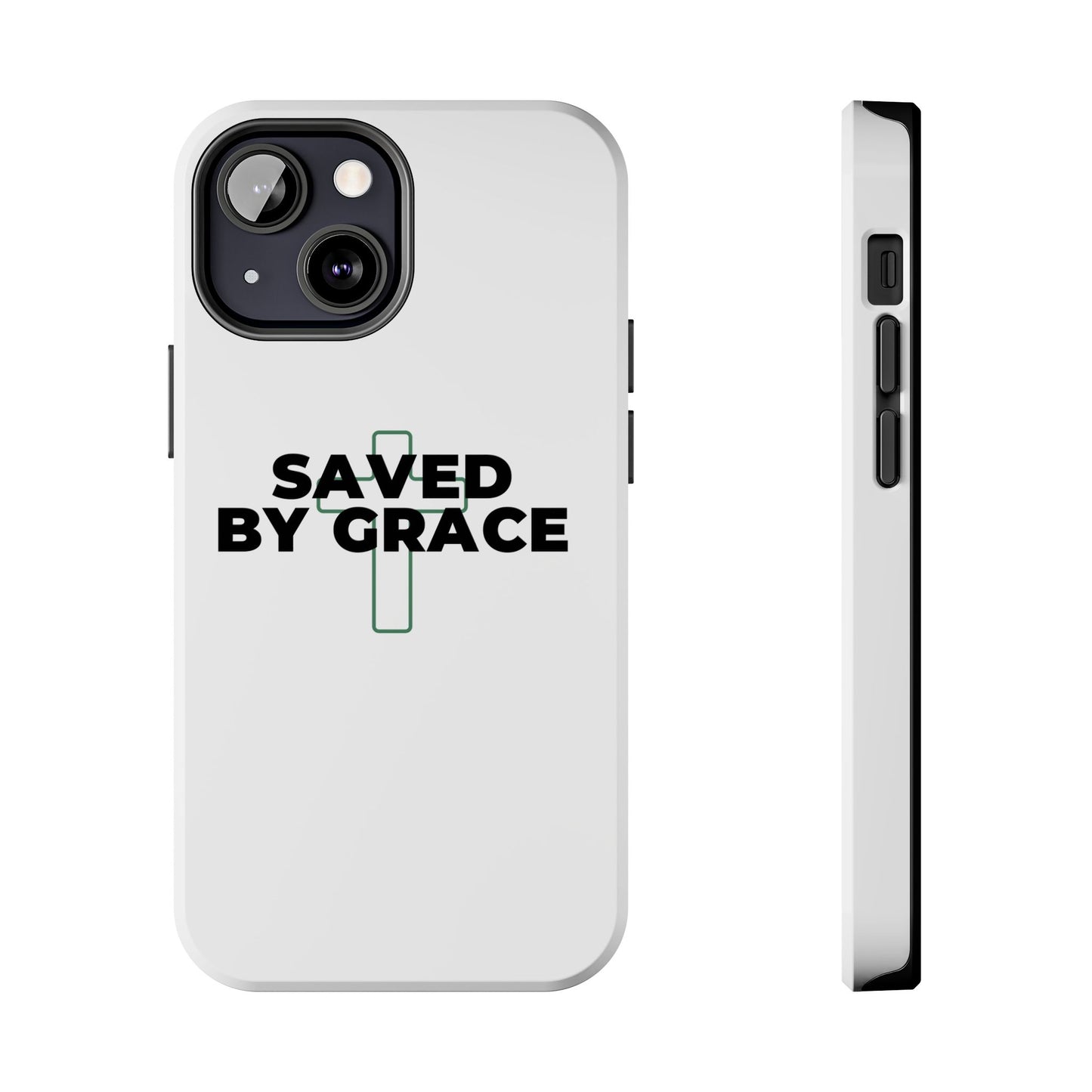 Saved By Grace Tough Phone Case — Christian Cross Protective Phone Cover