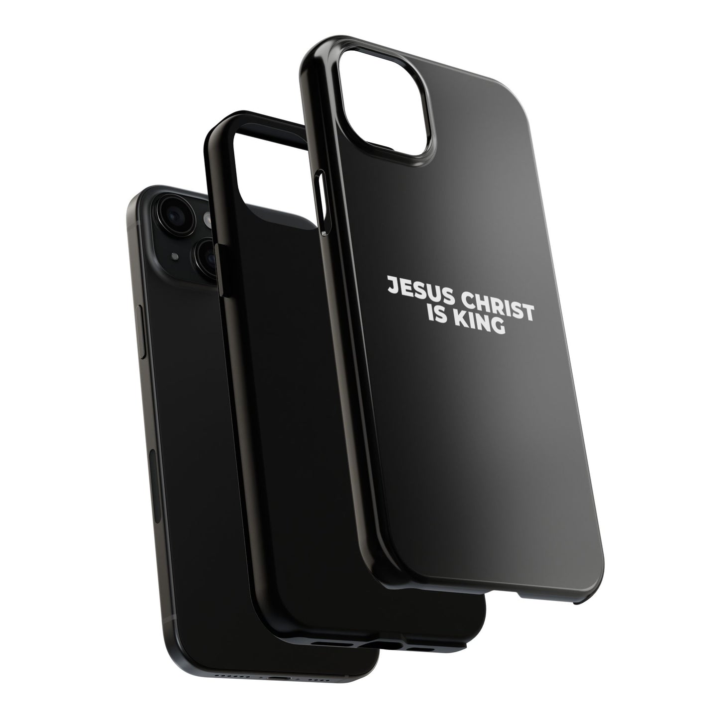 Jesus Christ Is King Tough Phone Case — Black Faith Protective Case