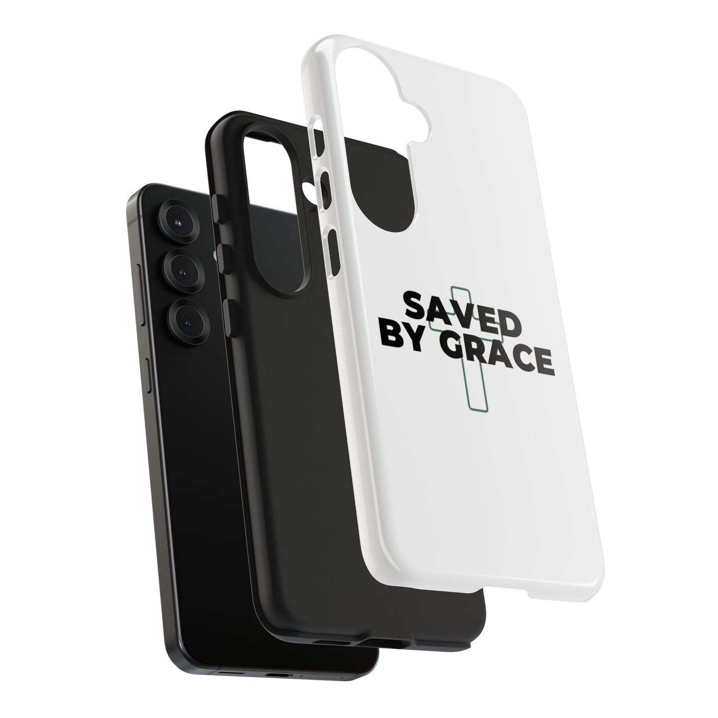 Saved By Grace Tough Phone Case — Christian Cross Protective Phone Cover