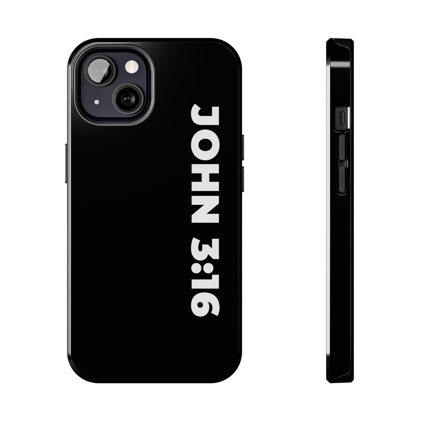 John 3:16 Tough Phone Case — Black Christian Scripture Phone Cover