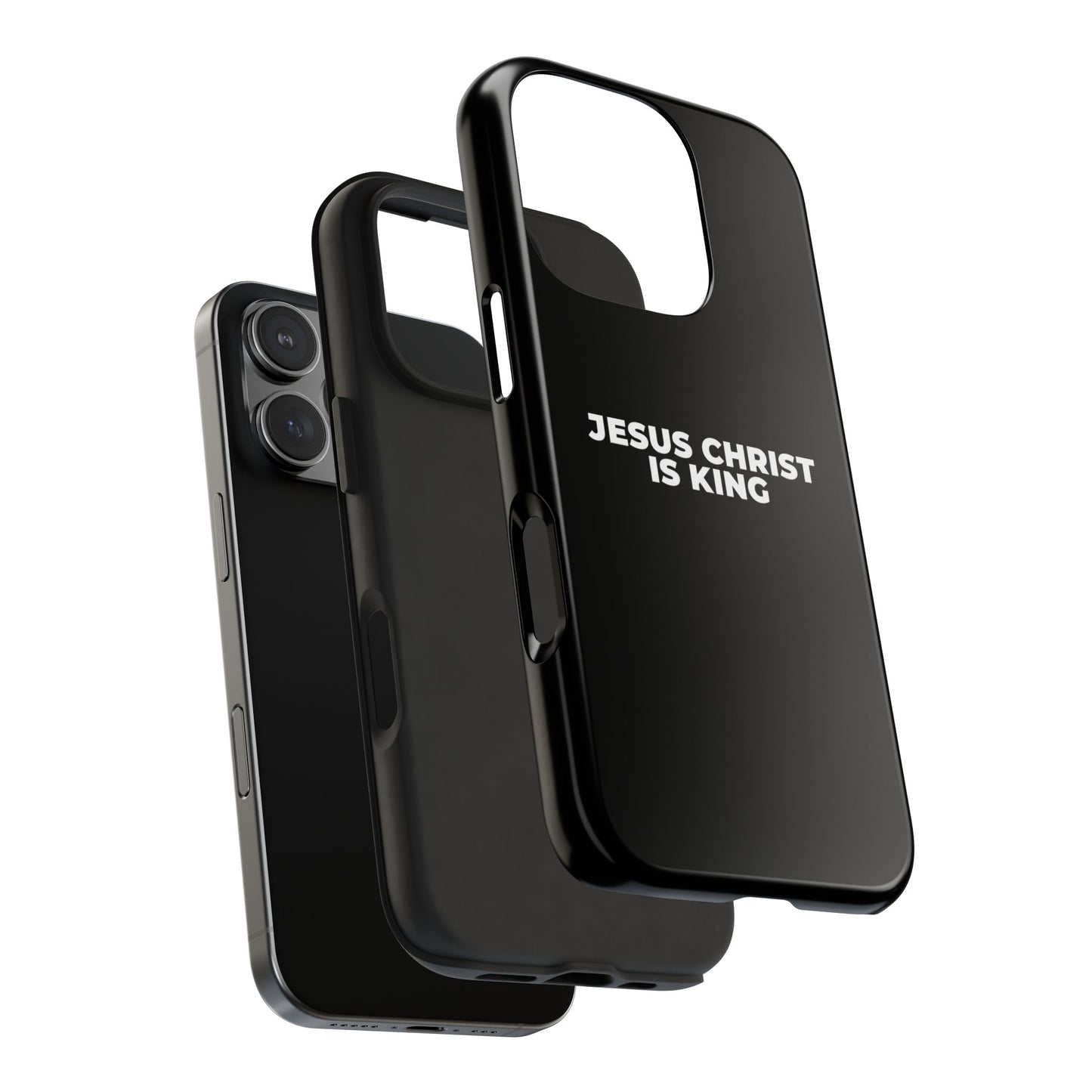 Jesus Christ Is King Tough Phone Case — Black Faith Protective Case