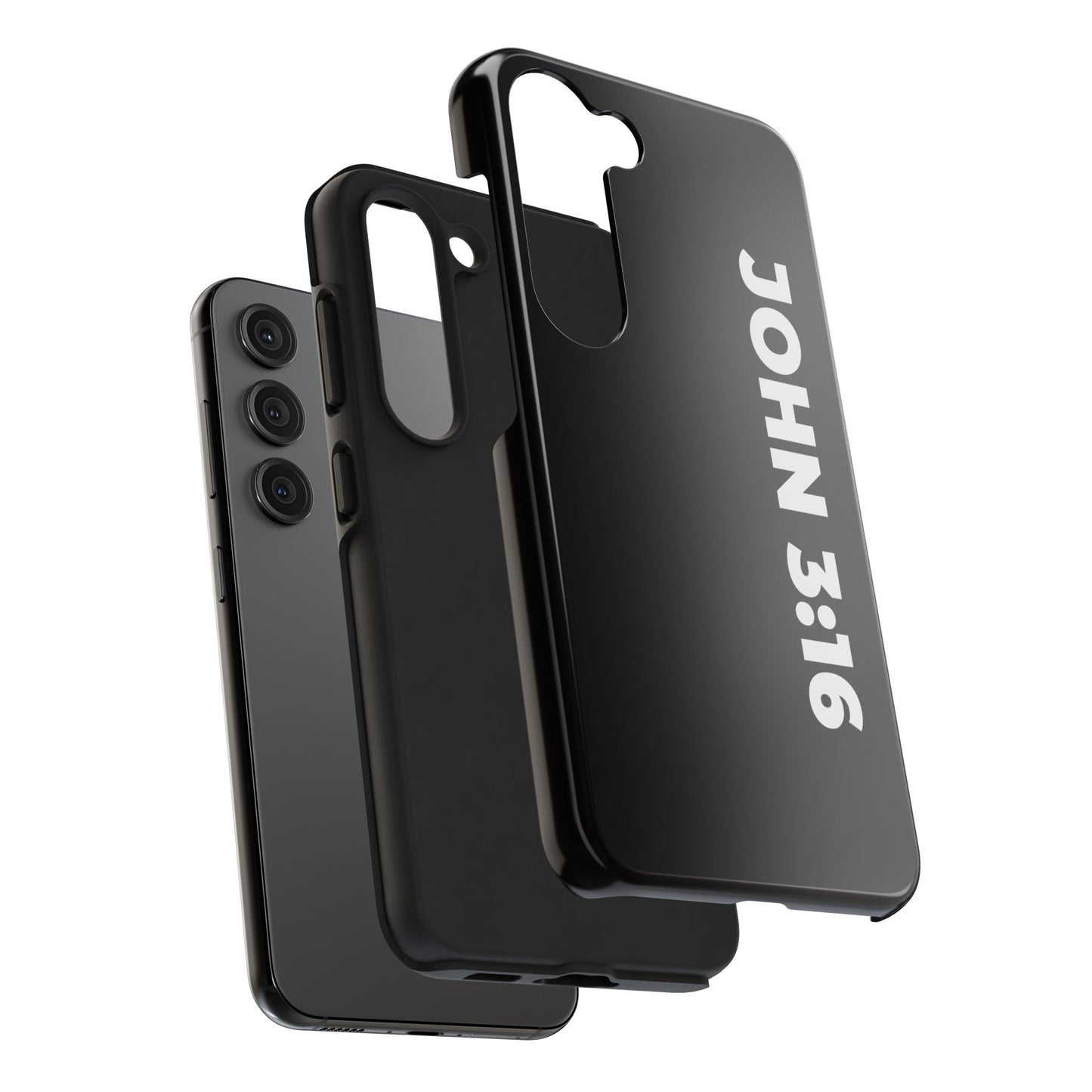 John 3:16 Tough Phone Case — Black Christian Scripture Phone Cover