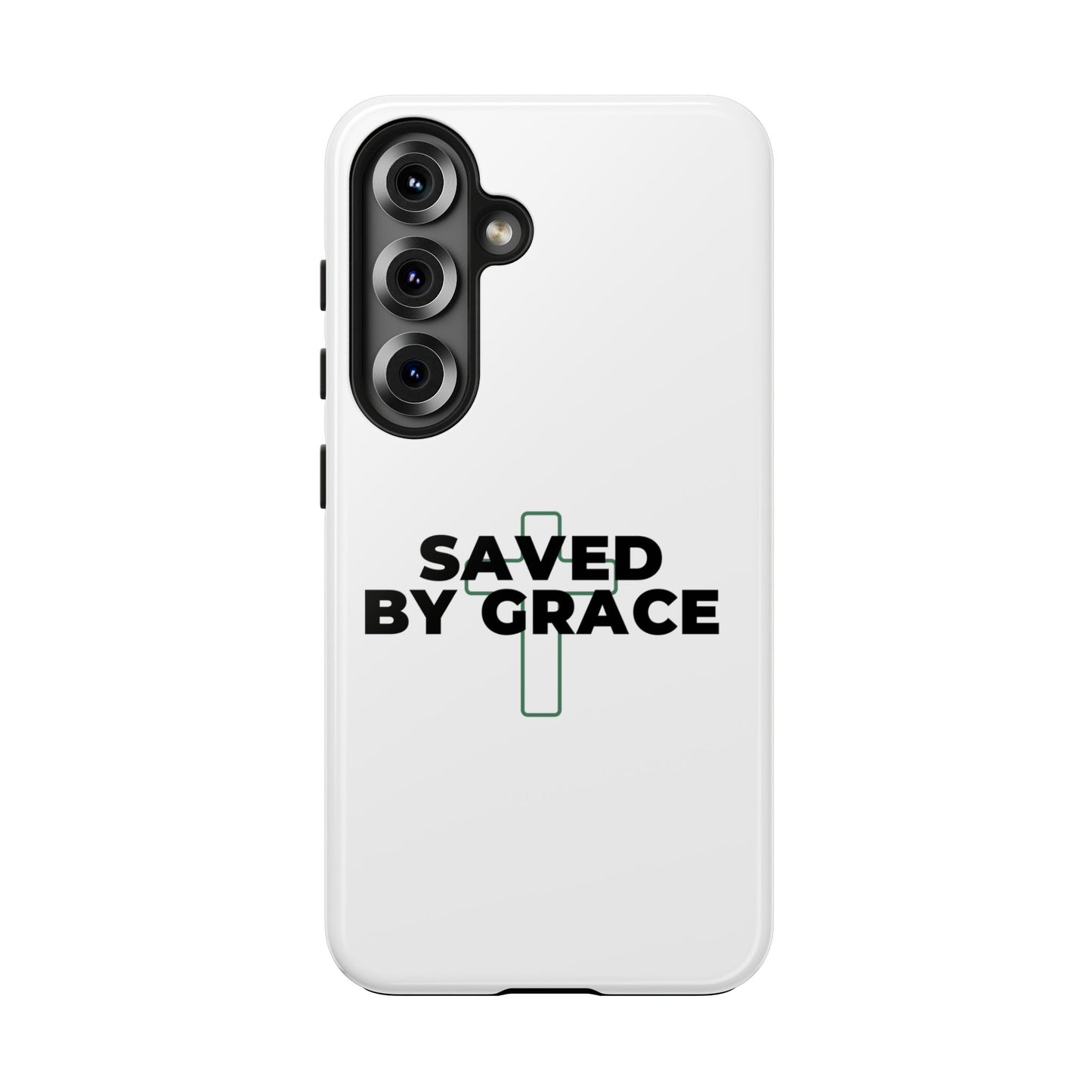 Saved By Grace Tough Phone Case — Christian Cross Protective Phone Cover
