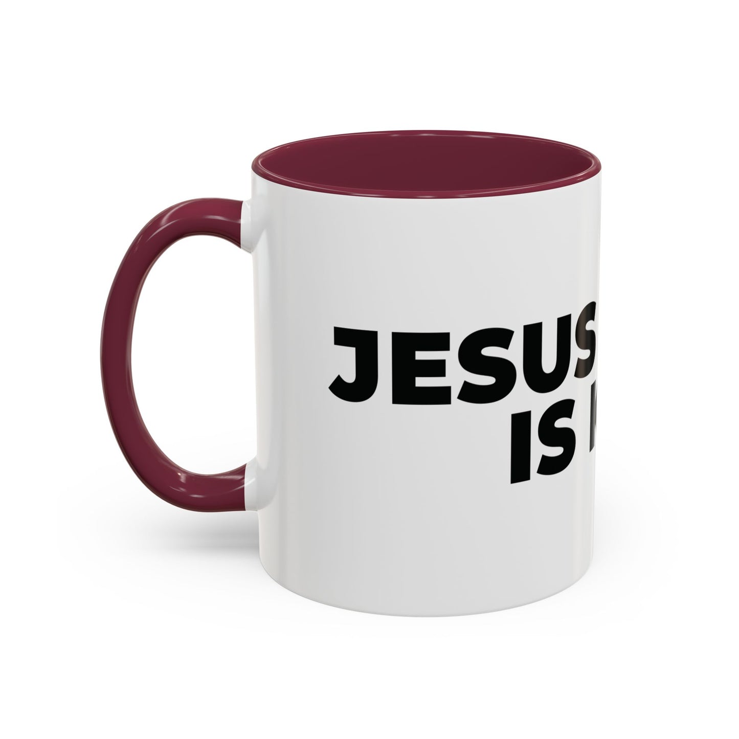 Jesus Christ Is King Coffee Mug — Black-Trim Ceramic 11oz & 15oz