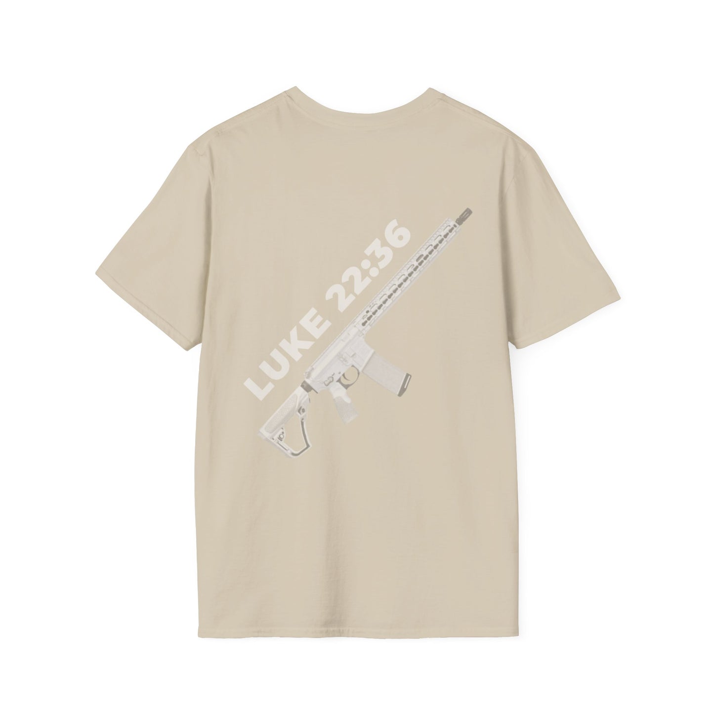 Sell your cloak and buy a sword — "Luke 22:36" Rifle Graphic Christian Faith Tee