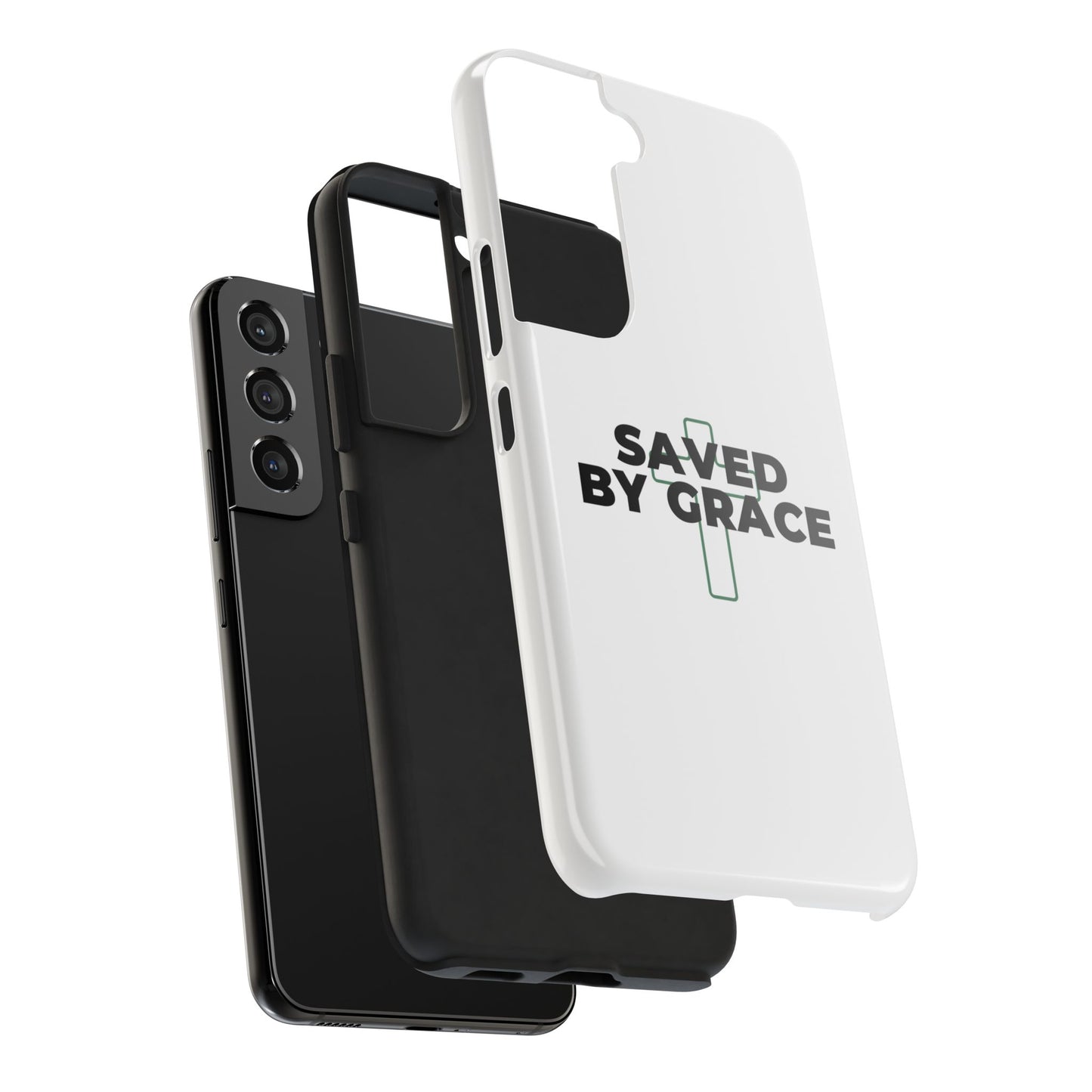 Saved By Grace Tough Phone Case — Christian Cross Protective Phone Cover