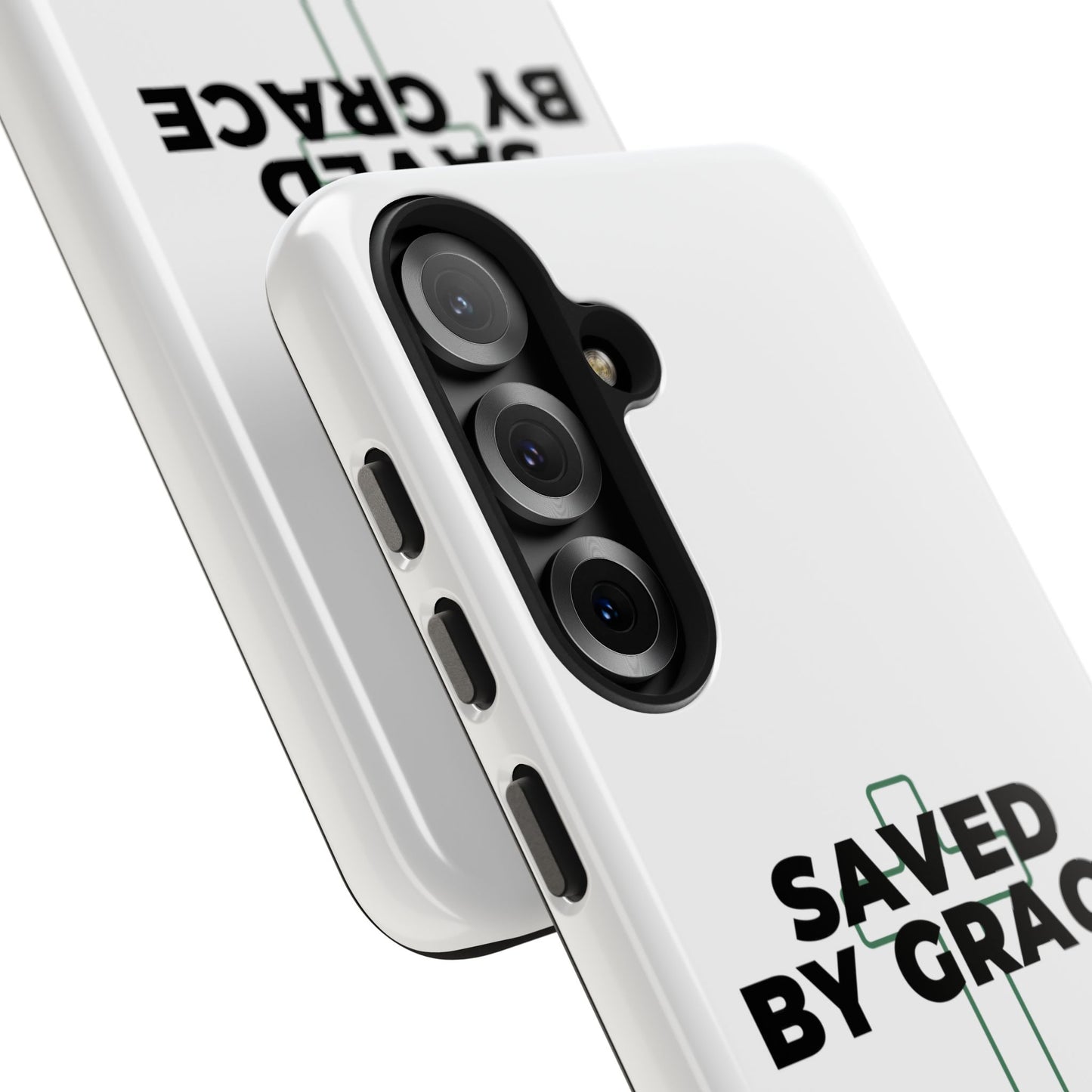 Saved By Grace Tough Phone Case — Christian Cross Protective Phone Cover