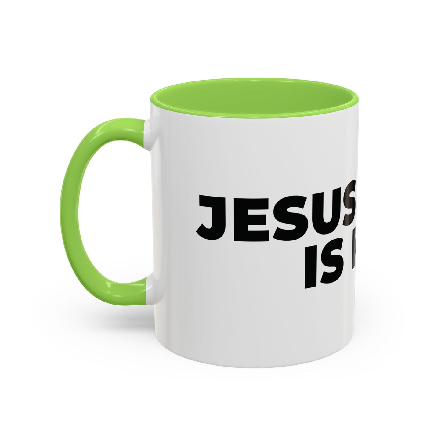 Jesus Christ Is King Coffee Mug — Black-Trim Ceramic 11oz & 15oz