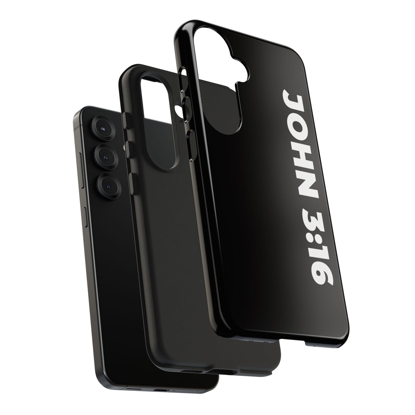 John 3:16 Tough Phone Case — Black Christian Scripture Phone Cover