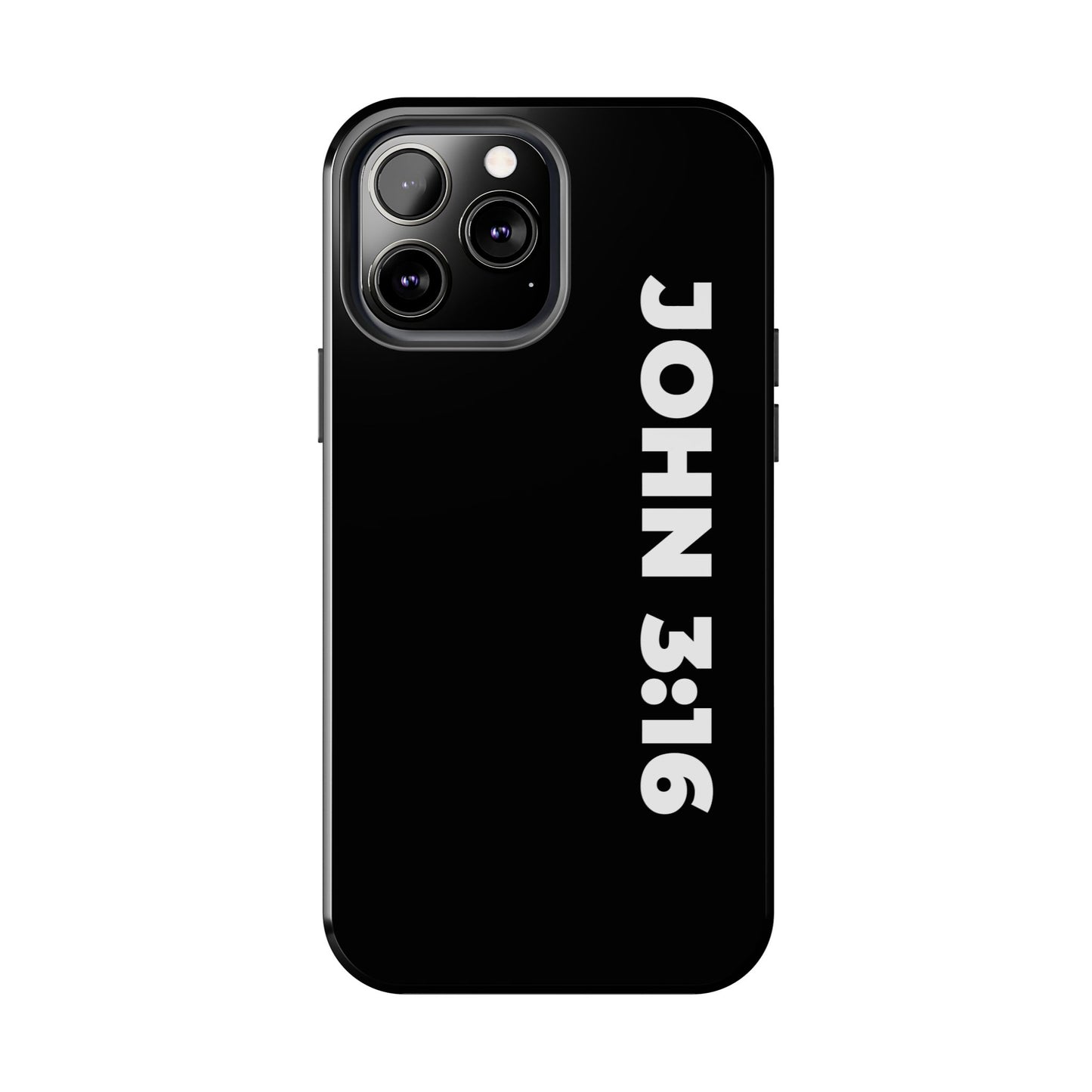 John 3:16 Tough Phone Case — Black Christian Scripture Phone Cover