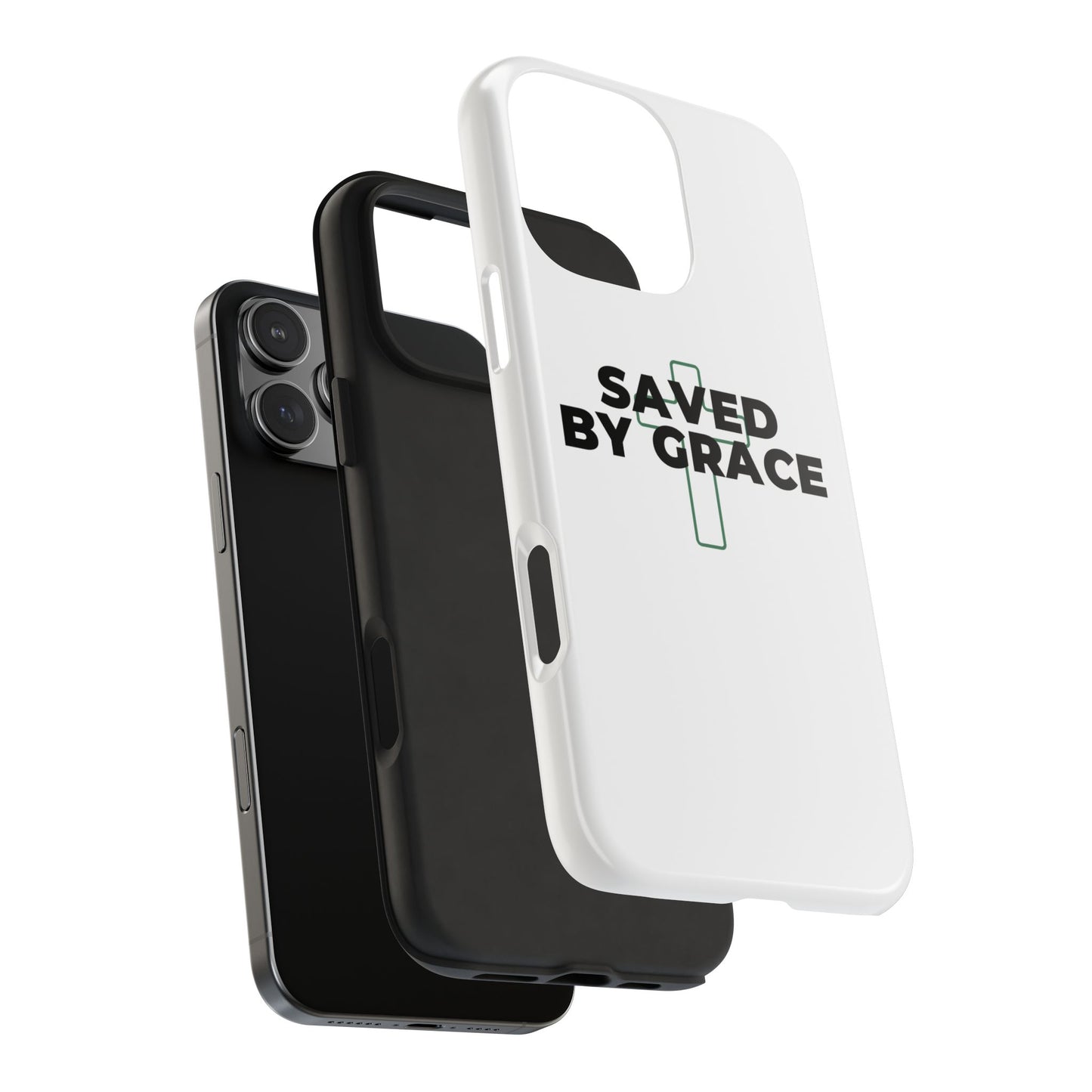 Saved By Grace Tough Phone Case — Christian Cross Protective Phone Cover