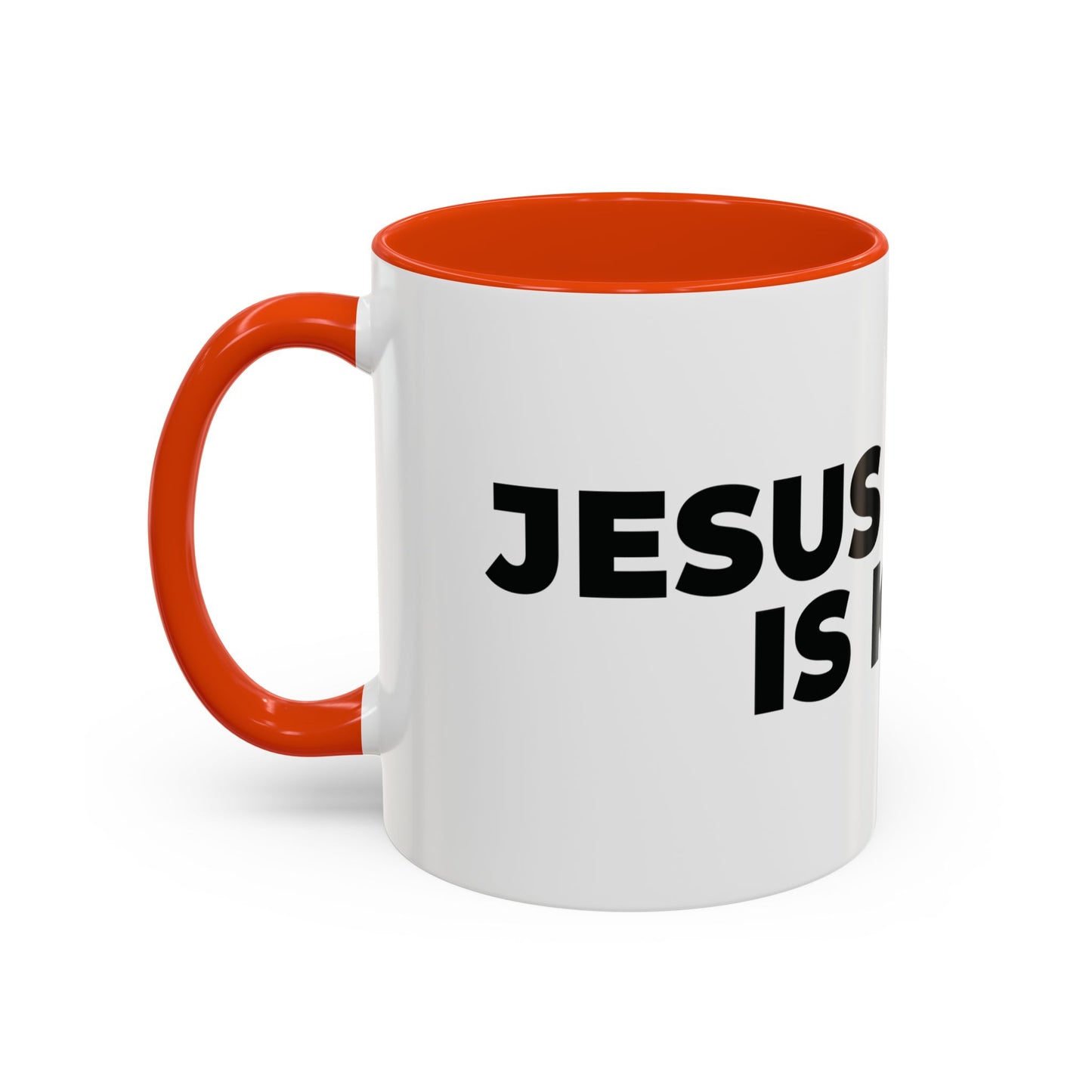 Jesus Christ Is King Coffee Mug — Black-Trim Ceramic 11oz & 15oz