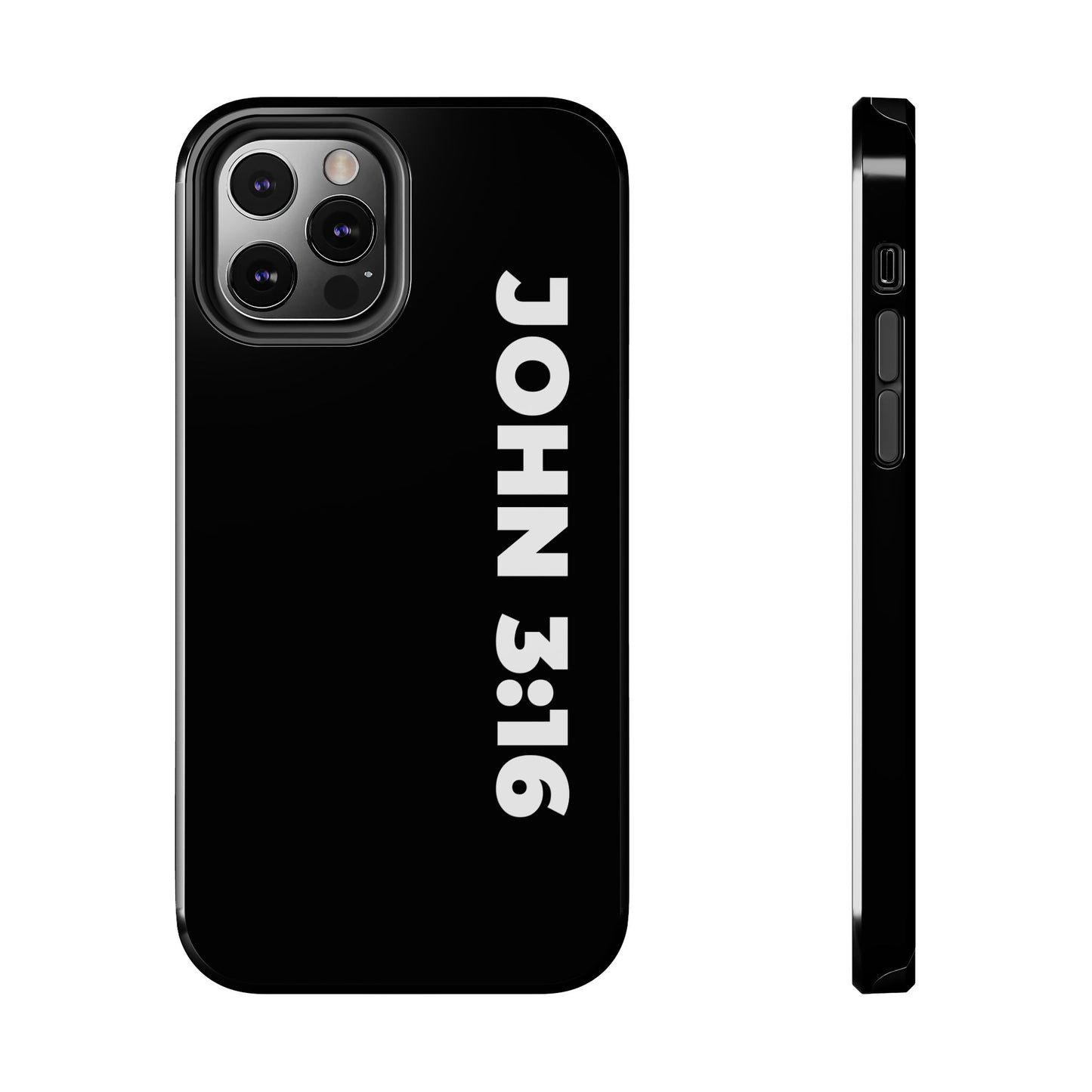 John 3:16 Tough Phone Case — Black Christian Scripture Phone Cover