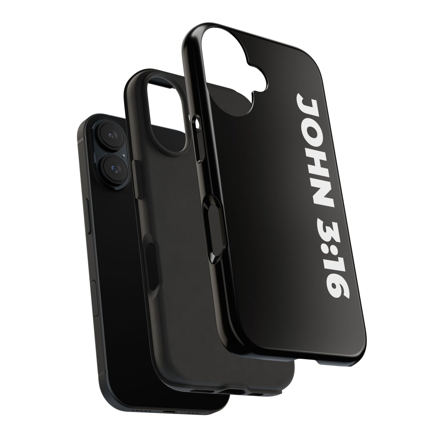 John 3:16 Tough Phone Case — Black Christian Scripture Phone Cover