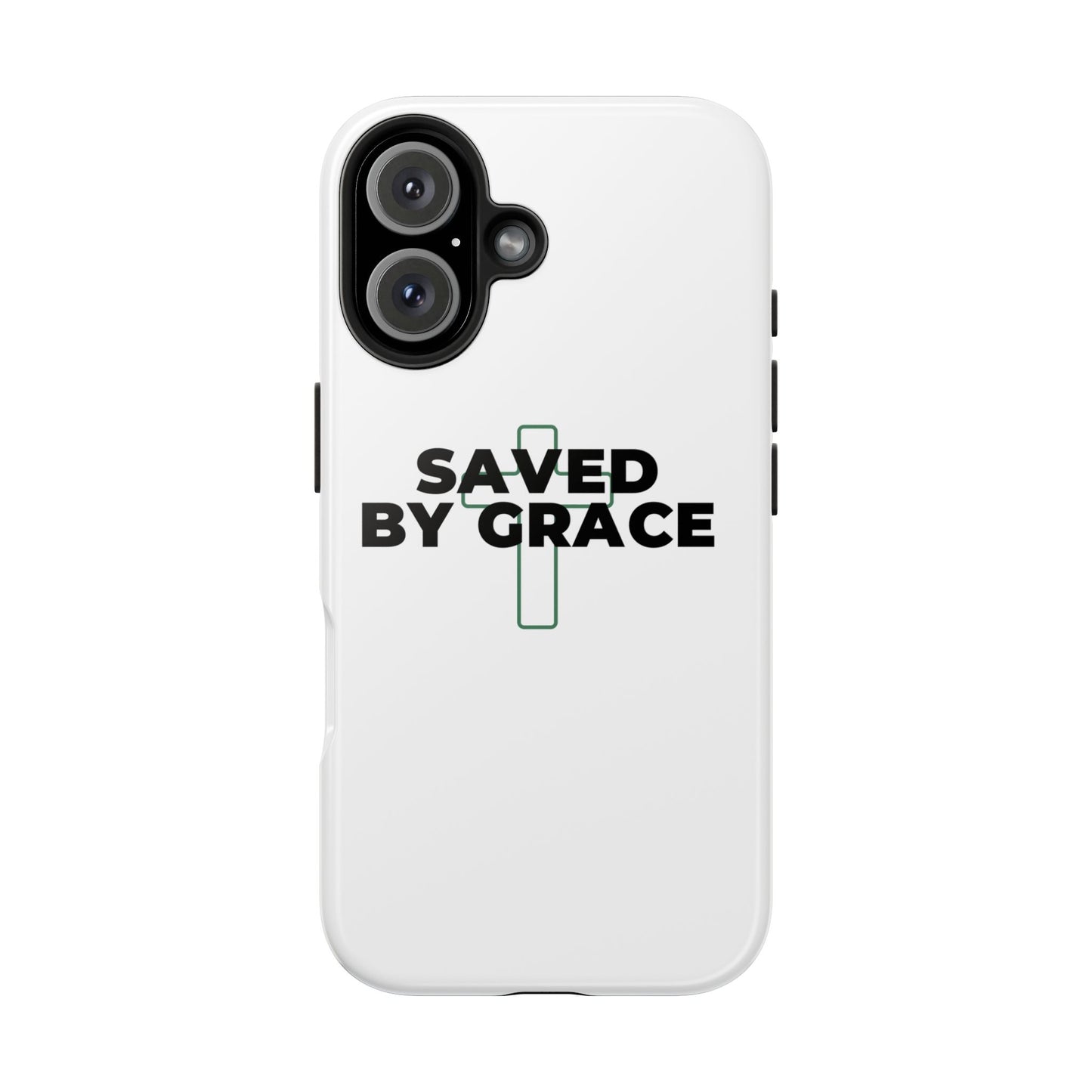 Saved By Grace Tough Phone Case — Christian Cross Protective Phone Cover