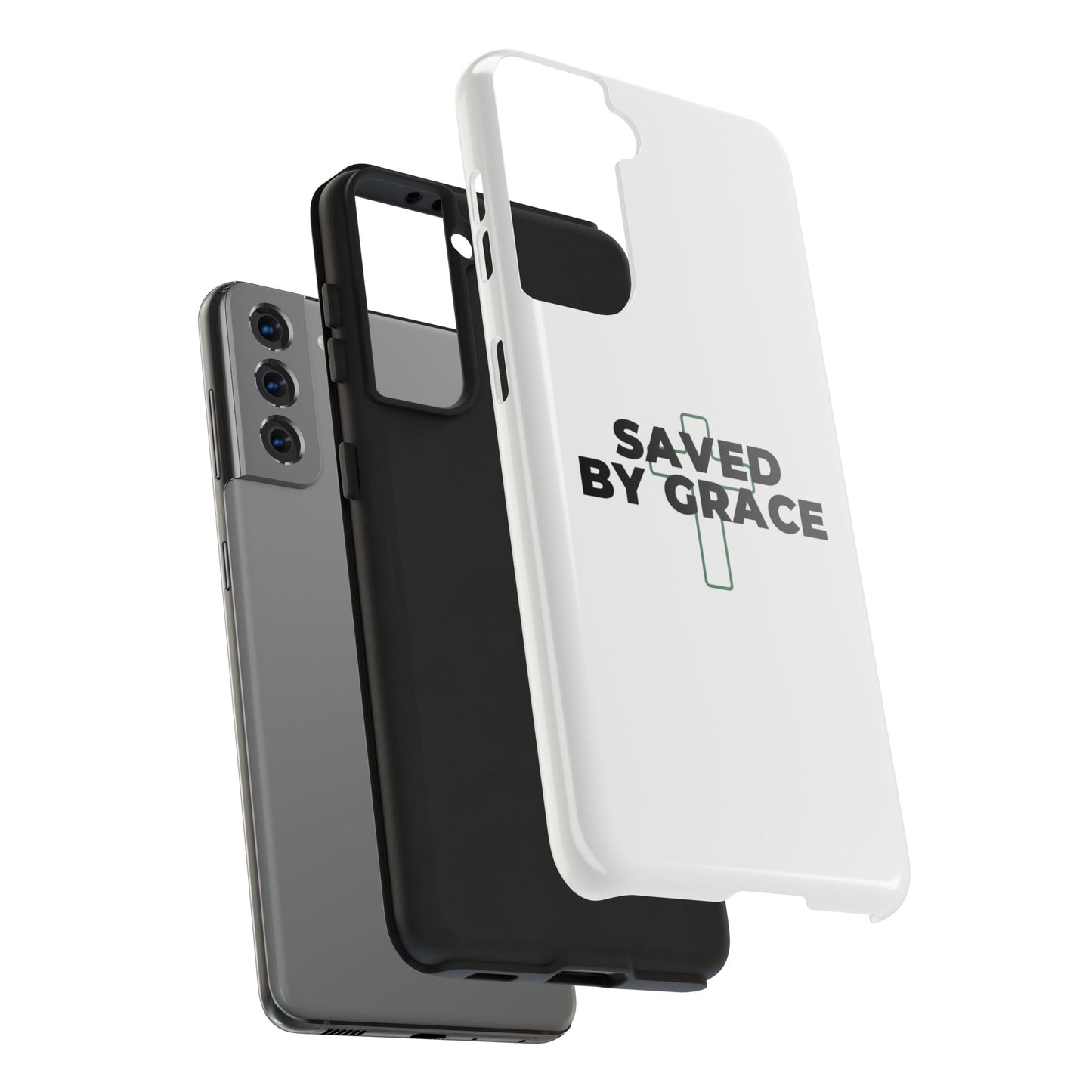 Saved By Grace Tough Phone Case — Christian Cross Protective Phone Cover