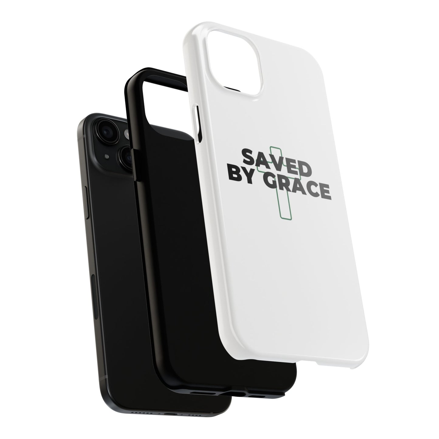 Saved By Grace Tough Phone Case — Christian Cross Protective Phone Cover
