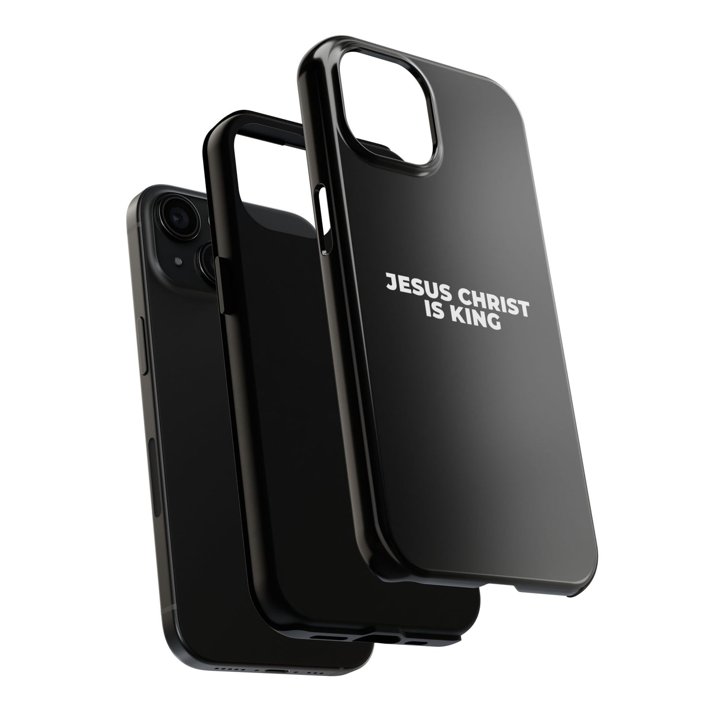 Jesus Christ Is King Tough Phone Case — Black Faith Protective Case