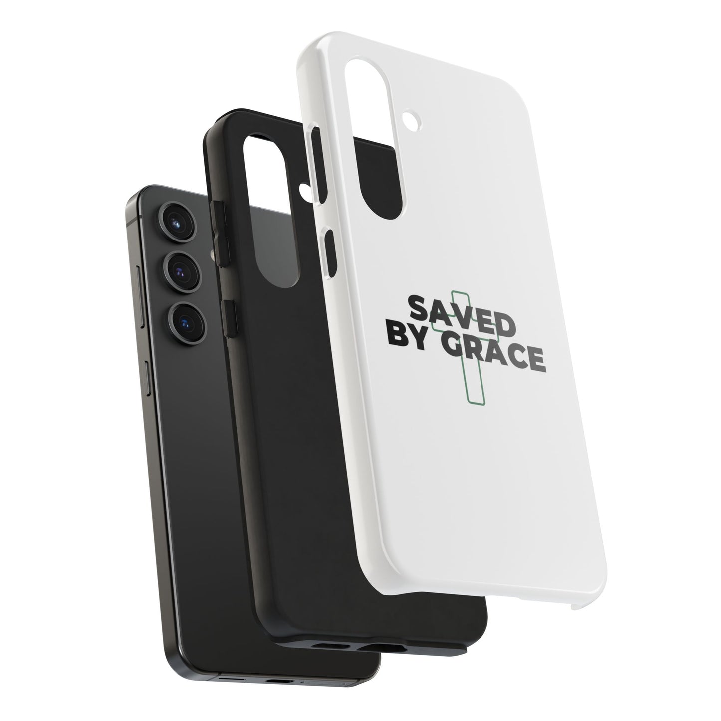 Saved By Grace Tough Phone Case — Christian Cross Protective Phone Cover