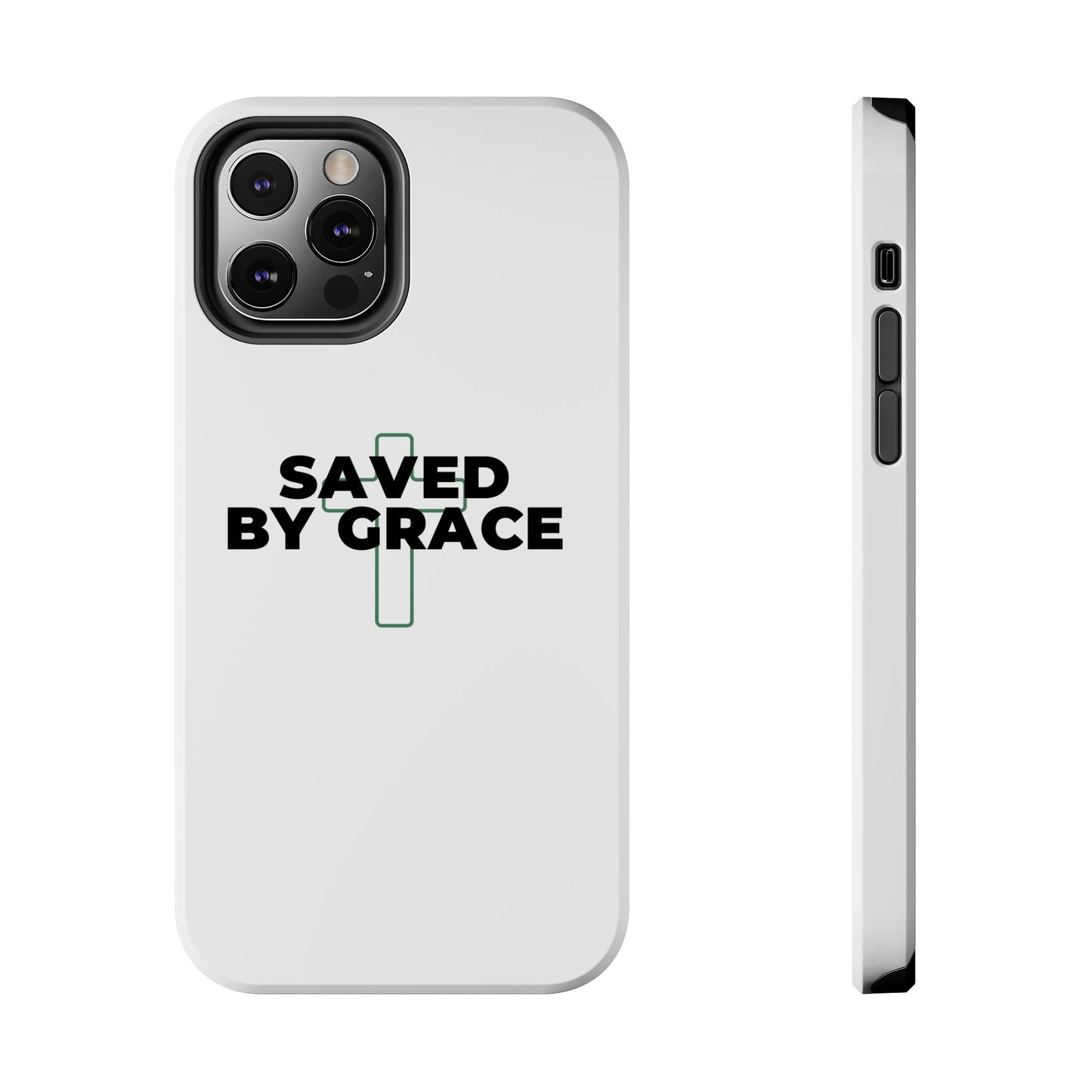 Saved By Grace Tough Phone Case — Christian Cross Protective Phone Cover