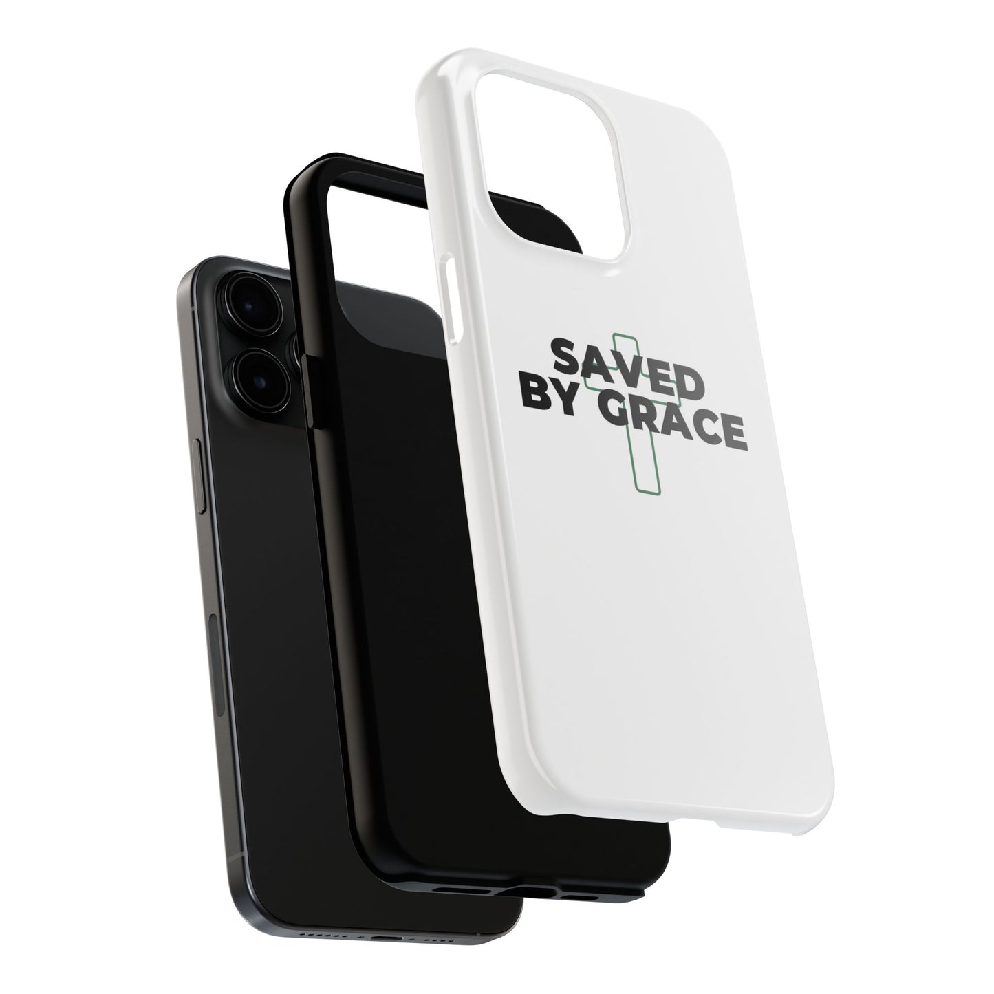 Saved By Grace Tough Phone Case — Christian Cross Protective Phone Cover