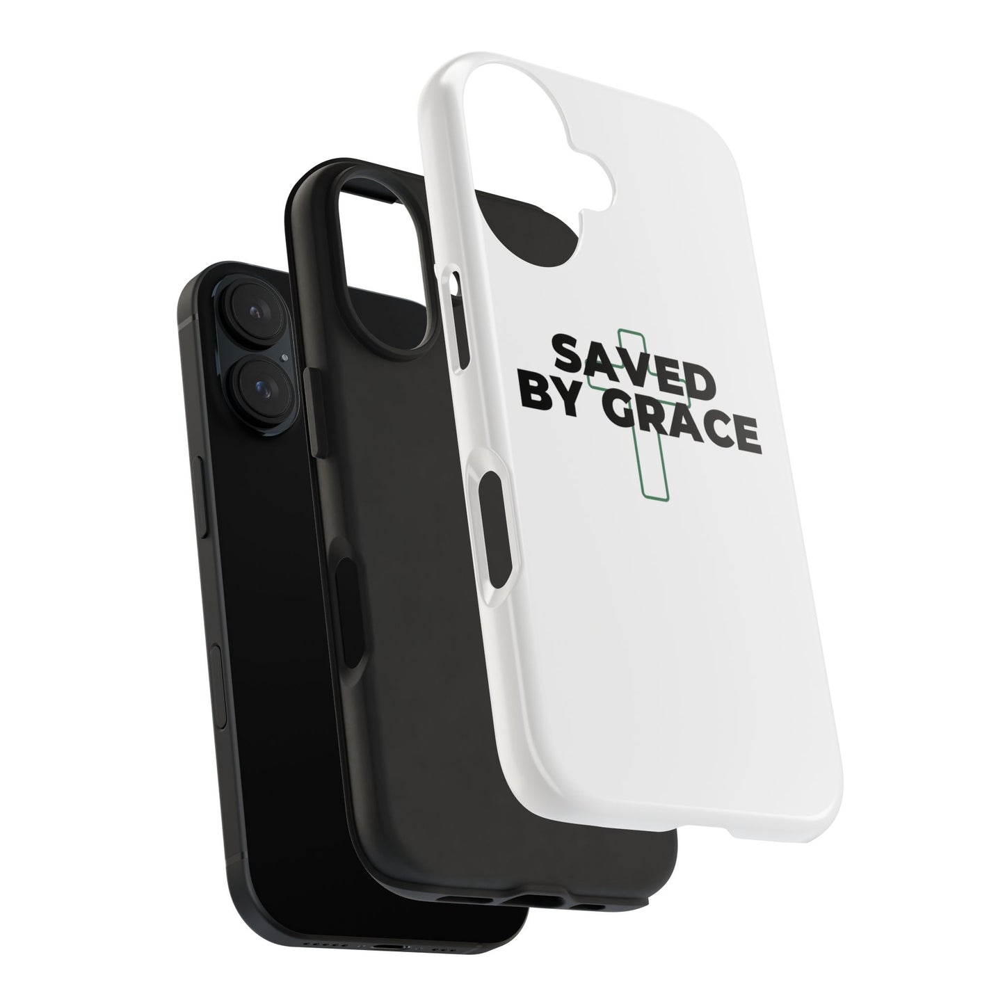 Saved By Grace Tough Phone Case — Christian Cross Protective Phone Cover