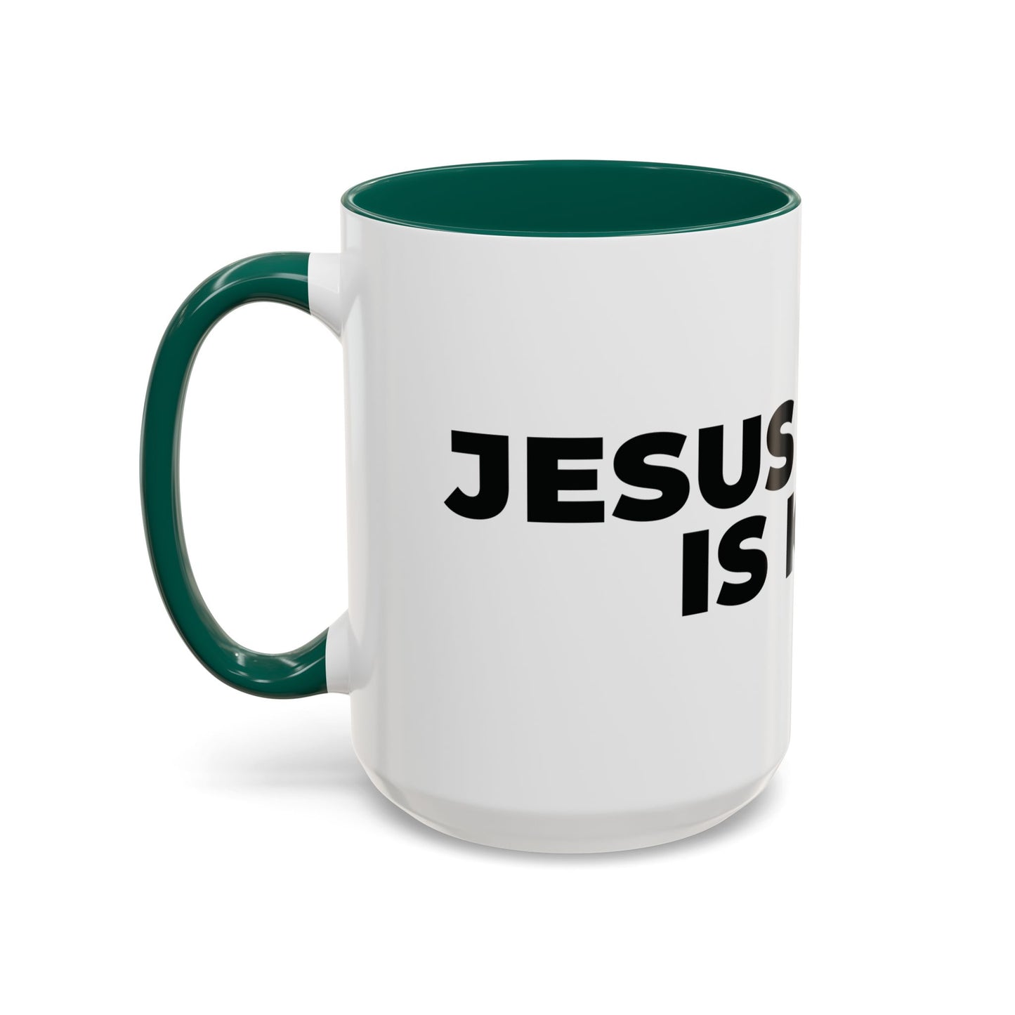 Jesus Christ Is King Coffee Mug — Black-Trim Ceramic 11oz & 15oz