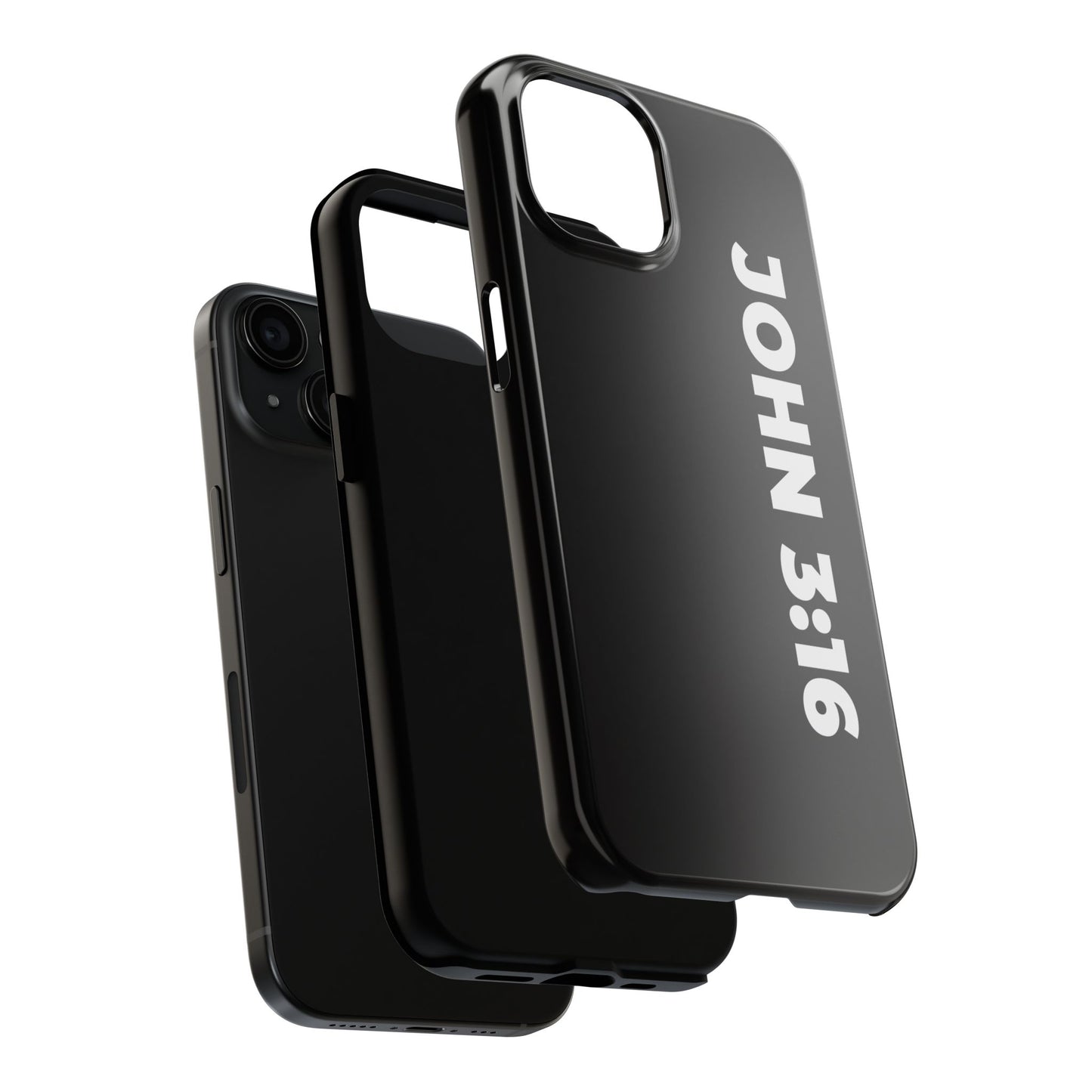 John 3:16 Tough Phone Case — Black Christian Scripture Phone Cover