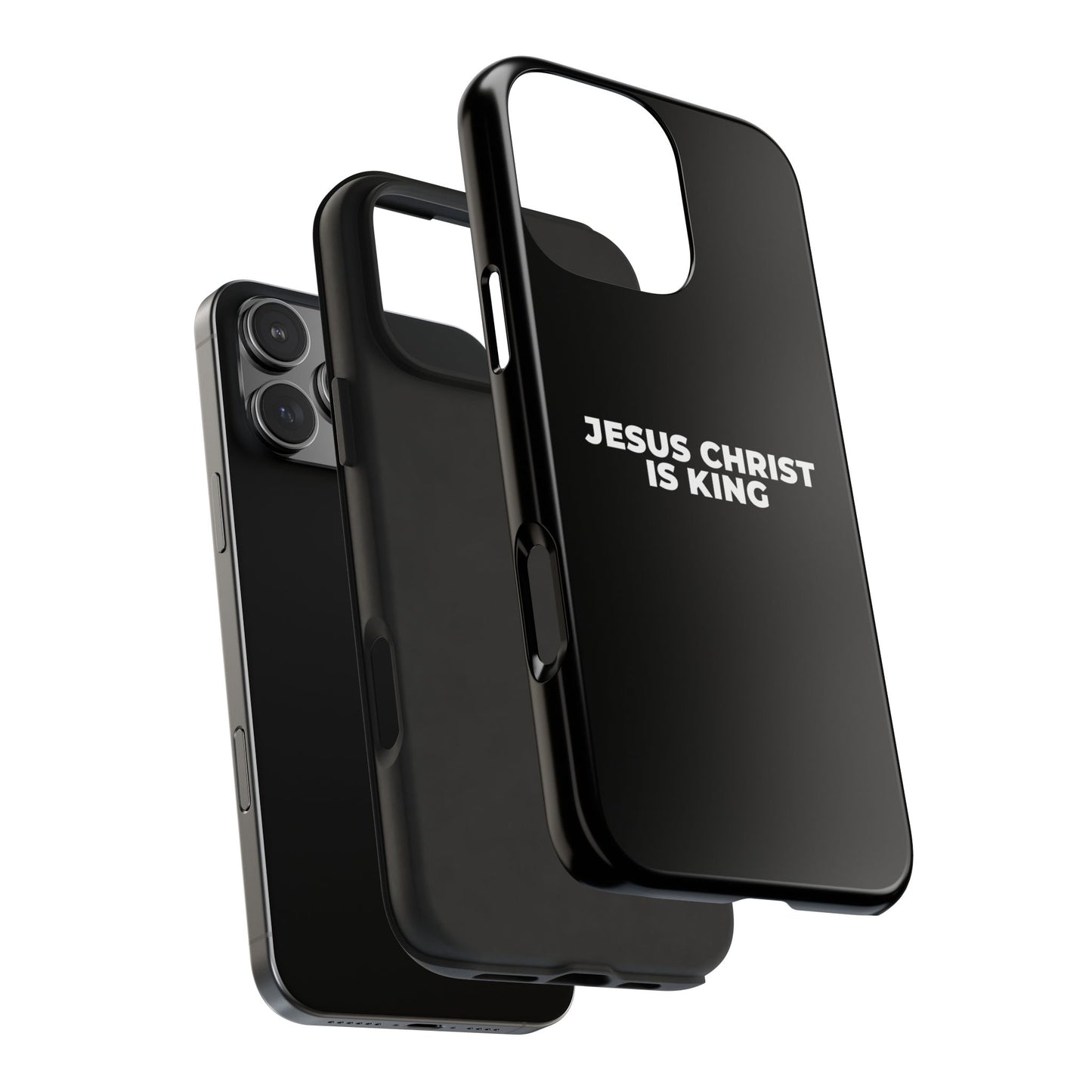 Jesus Christ Is King Tough Phone Case — Black Faith Protective Case