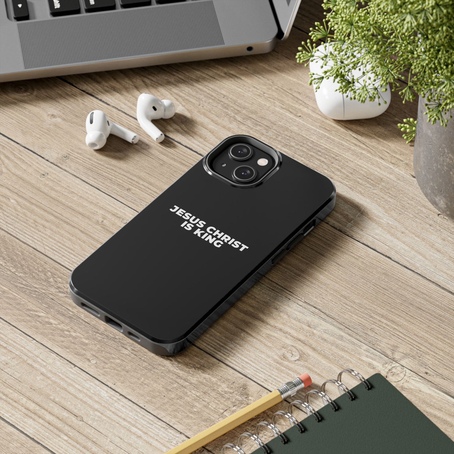 Jesus Christ Is King Tough Phone Case — Black Faith Protective Case