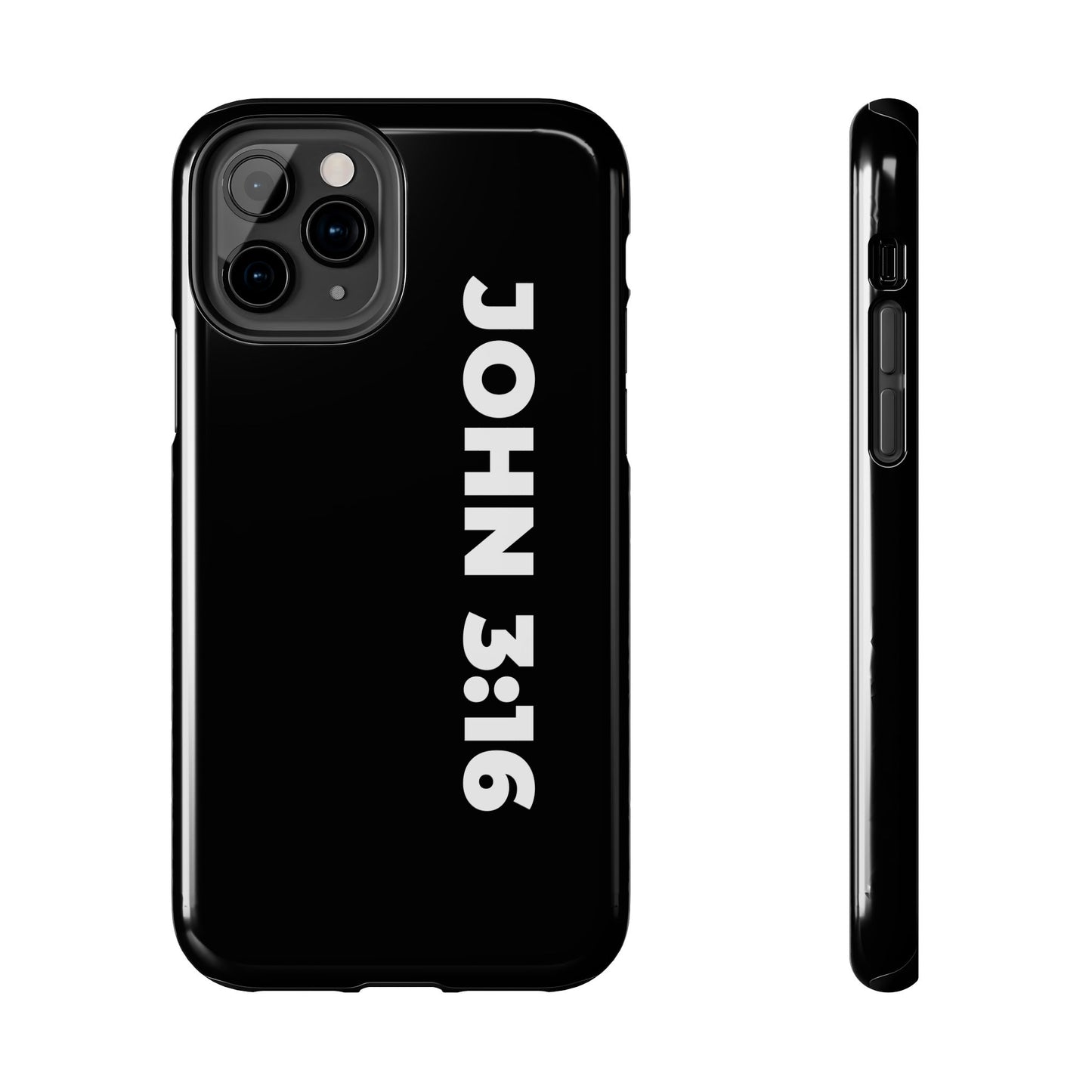 John 3:16 Tough Phone Case — Black Christian Scripture Phone Cover