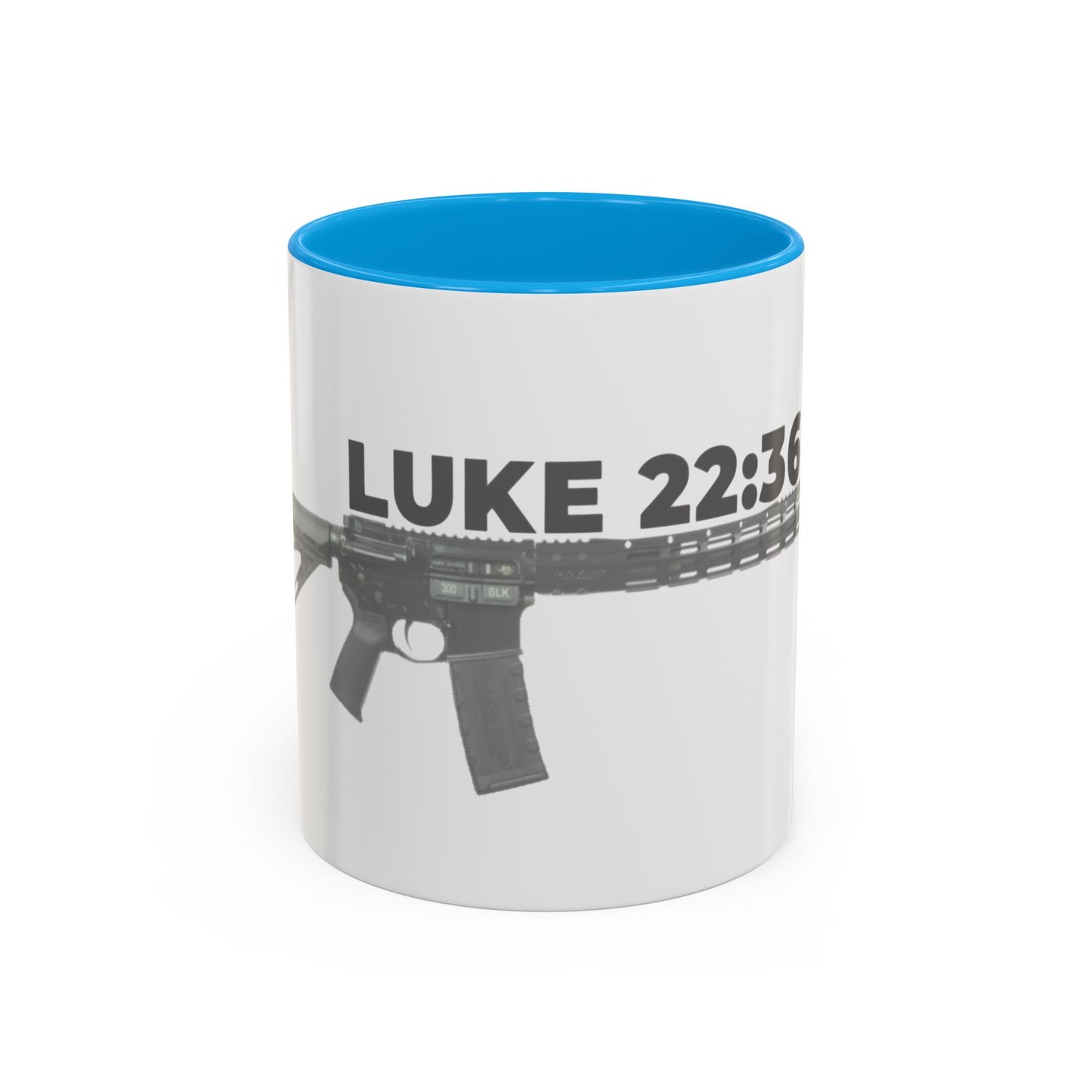 Luke 22:36 Rifle Mug – Christian Scripture Coffee Cup (11oz/15oz)