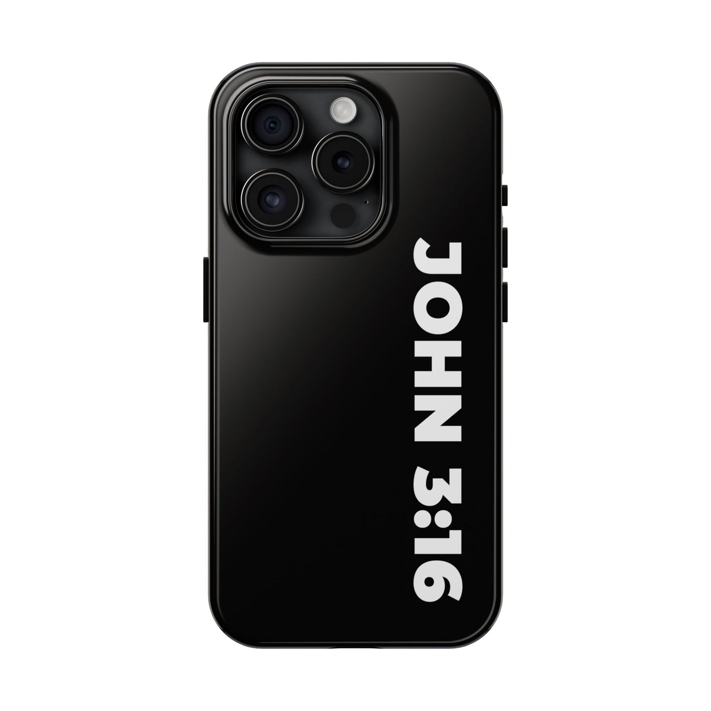 John 3:16 Tough Phone Case — Black Christian Scripture Phone Cover