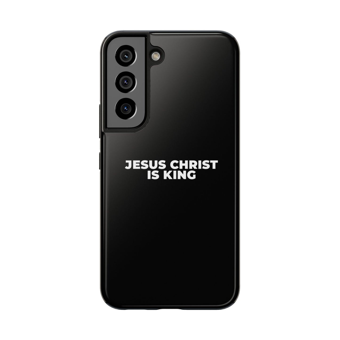 Jesus Christ Is King Tough Phone Case — Black Faith Protective Case